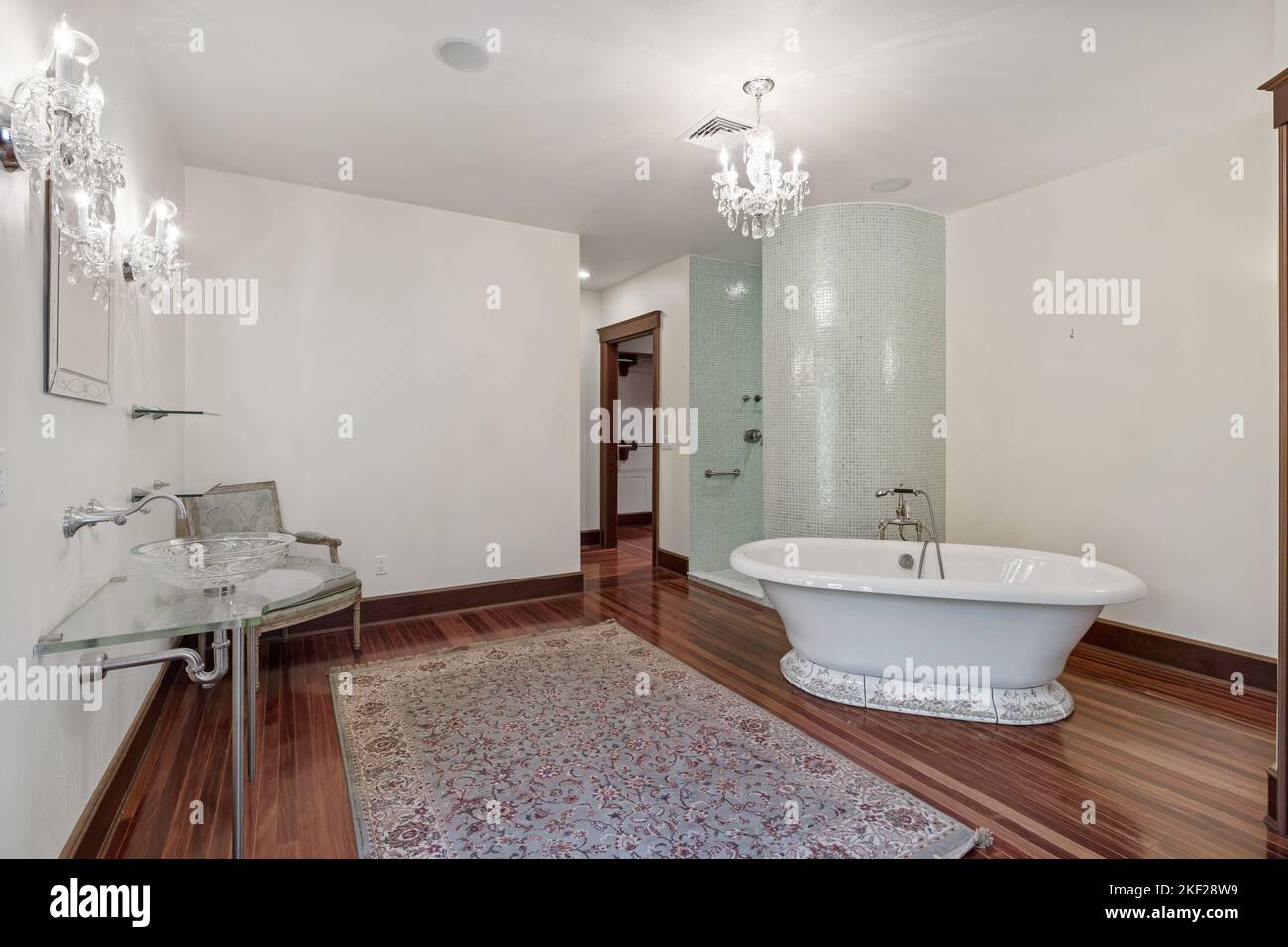 An interior shot of a beautiful luxury mansion's bathroom Stock Photo ...