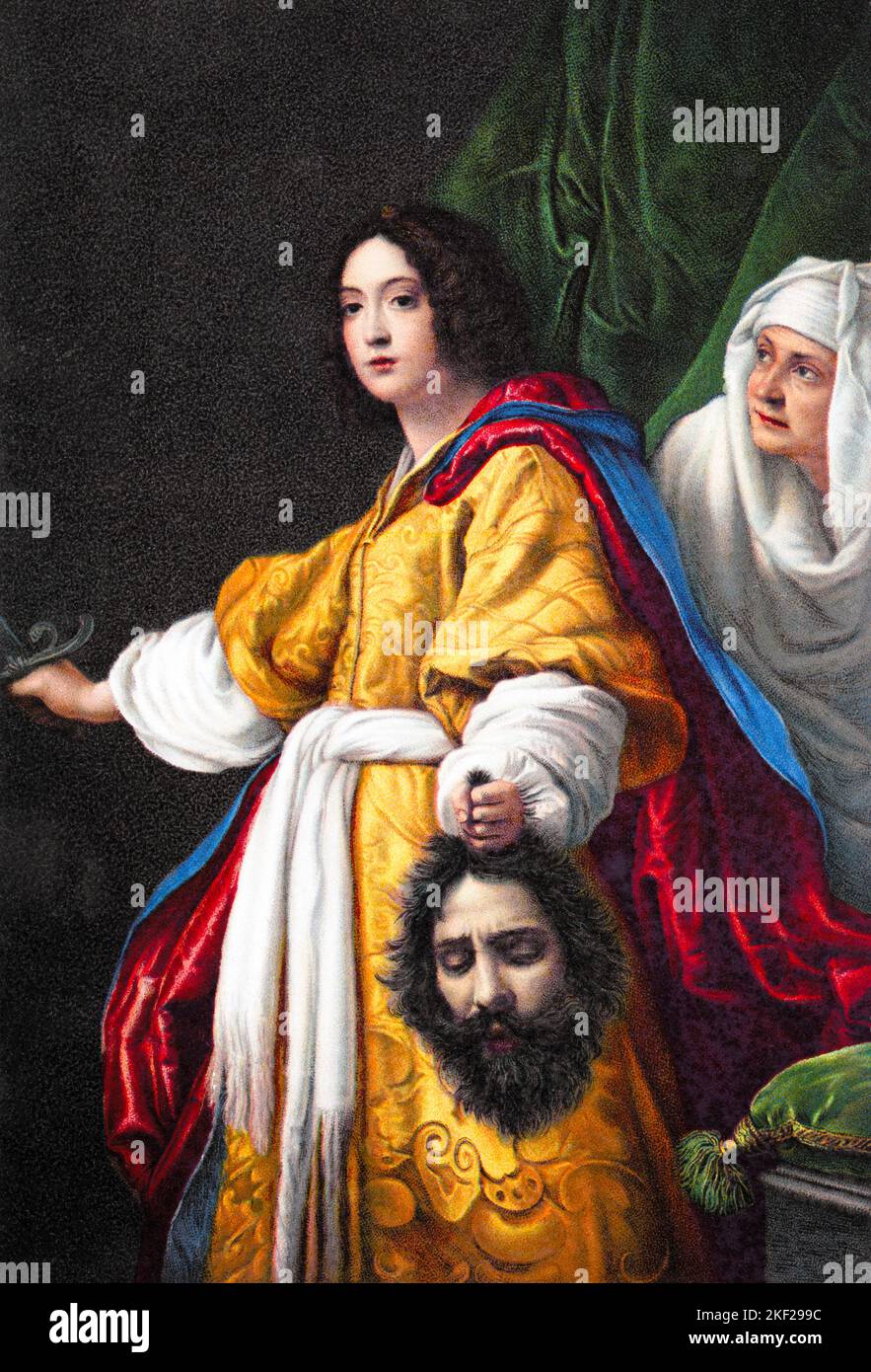 1620s JUDITH WITH THE HEAD OF HOLOFERNE IS AN OIL PAINTING BY CRISTOFANO ALLORI TALE FROM OLD TESTAMENT BOOK OF JUDITH  - ka9441 HAR001 HARS POSTCARD TALE DECAPITATION JUDITH MID-ADULT MID-ADULT MAN SOLUTIONS YOUNG ADULT WOMAN 1620s HAR001 HEBREW JEWISH OLD FASHIONED Stock Photo