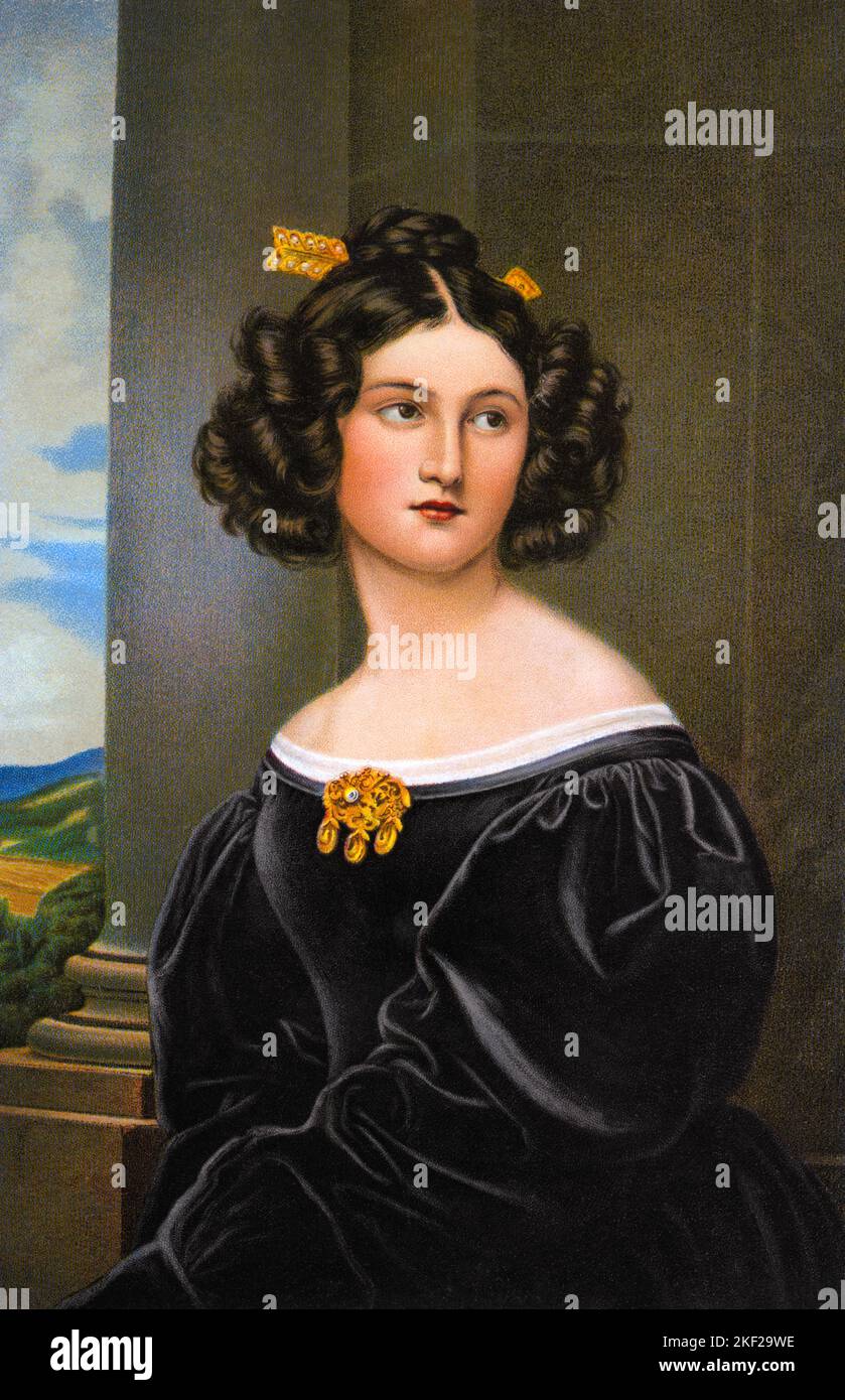 1820s PORTRAIT OF NANNETTE KAULA BY J. K. STIELER ANNA KAULA WAS BEAUTIFUL JEWISH DAUGHTER OF COURT AGENT RAPHAEL KAULA - ka9463 HAR001 HARS OLD FASHIONED Stock Photo