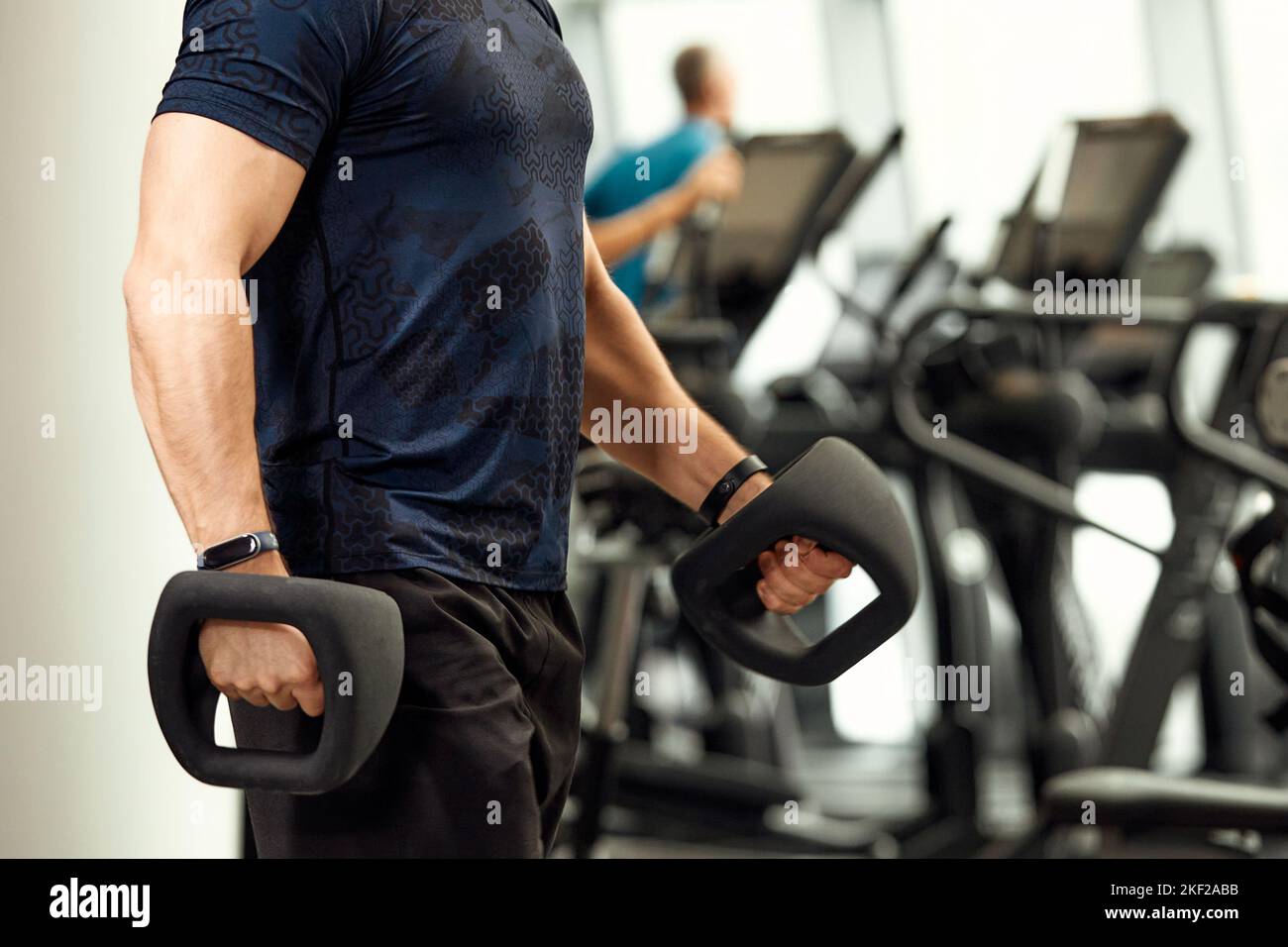 handsome man doing push ups exercise with one hand in fitness gym Stock ...