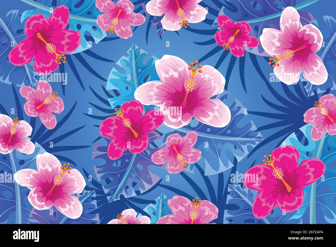 gradient tropical leaves background vector design illustration Stock Vector