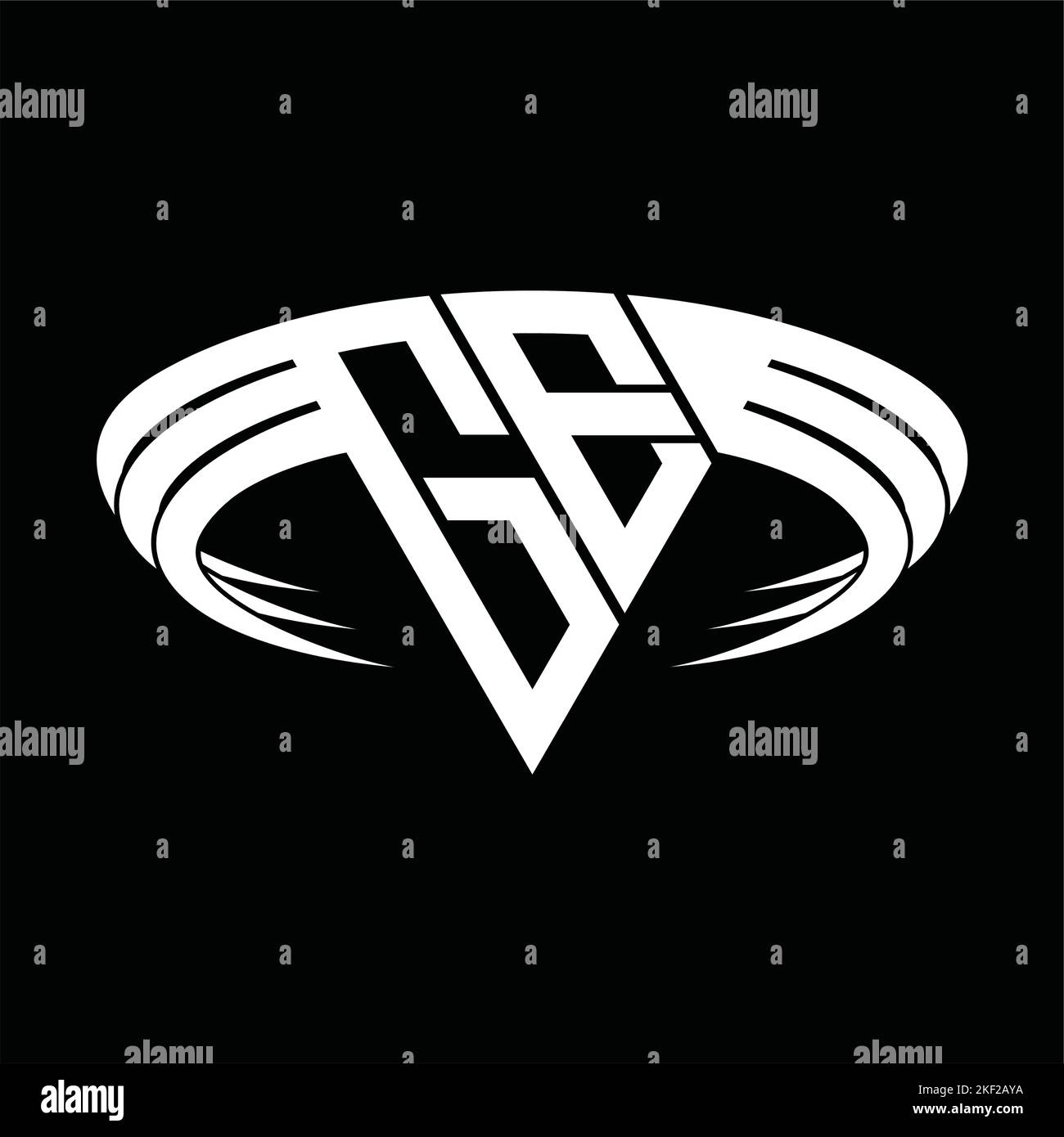 GE Logo letter monogram with triangle slice shape design template Stock