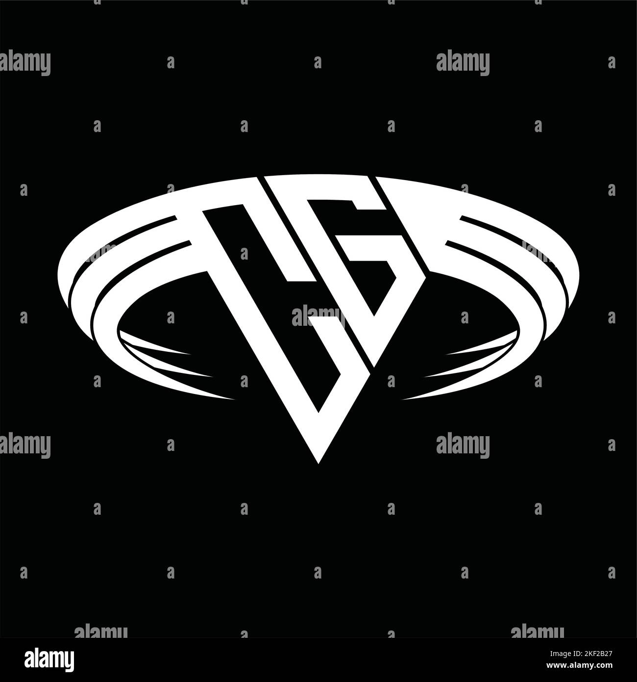 CG Logo letter monogram with triangle slice shape design template Stock