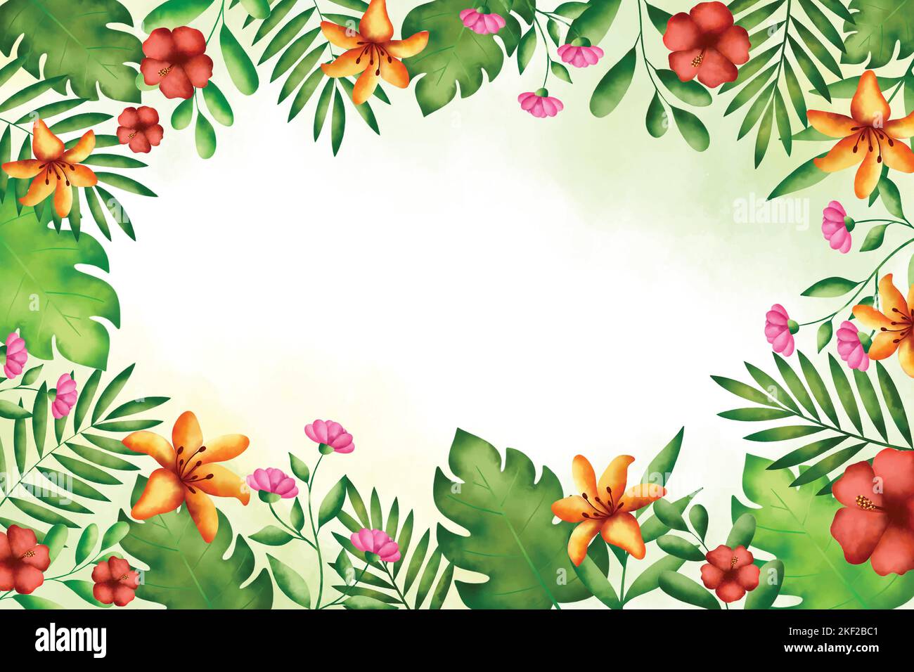 watercolor green leaves background design Stock Vector Image & Art - Alamy