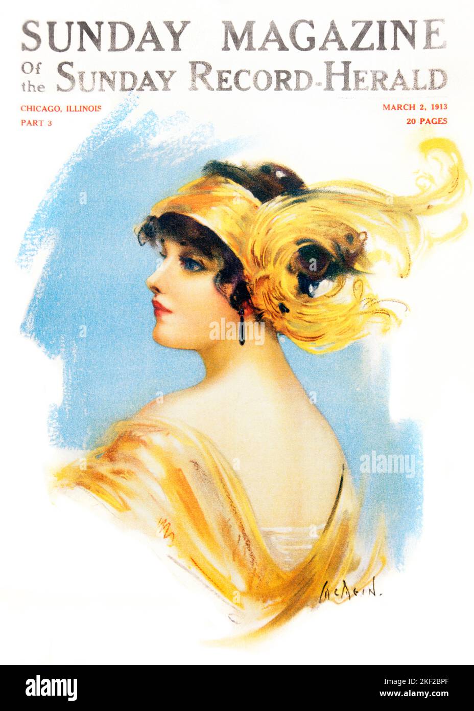 1910s PROFILE PORTRAIT BRUNETTE BEAUTY WEARING GOLDEN YELLOW HEADBAND WITH LARGE PLUME FEATHER AND ELEGANT LOW BACK EVENING GOWN - kh13577 NAW001 HARS LUXURY COPY SPACE LADIES GOLDEN PERSONS CONFIDENCE HEADBAND BRUNETTE DREAMS HEAD AND SHOULDERS STYLES AND SOCIETY WEALTH PRIDE UPSCALE DARK HAIR AFFLUENT PLUME STYLISH BLACK HAIR FASHIONS HERALD LOW WELL-TO-DO YOUNG ADULT WOMAN CAUCASIAN ETHNICITY OLD FASHIONED Stock Photo