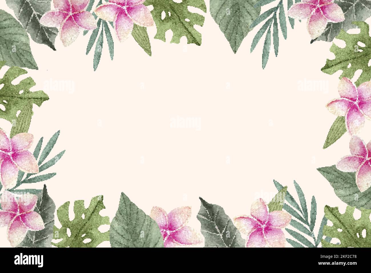 watercolor green leaves background design Stock Vector Image & Art - Alamy