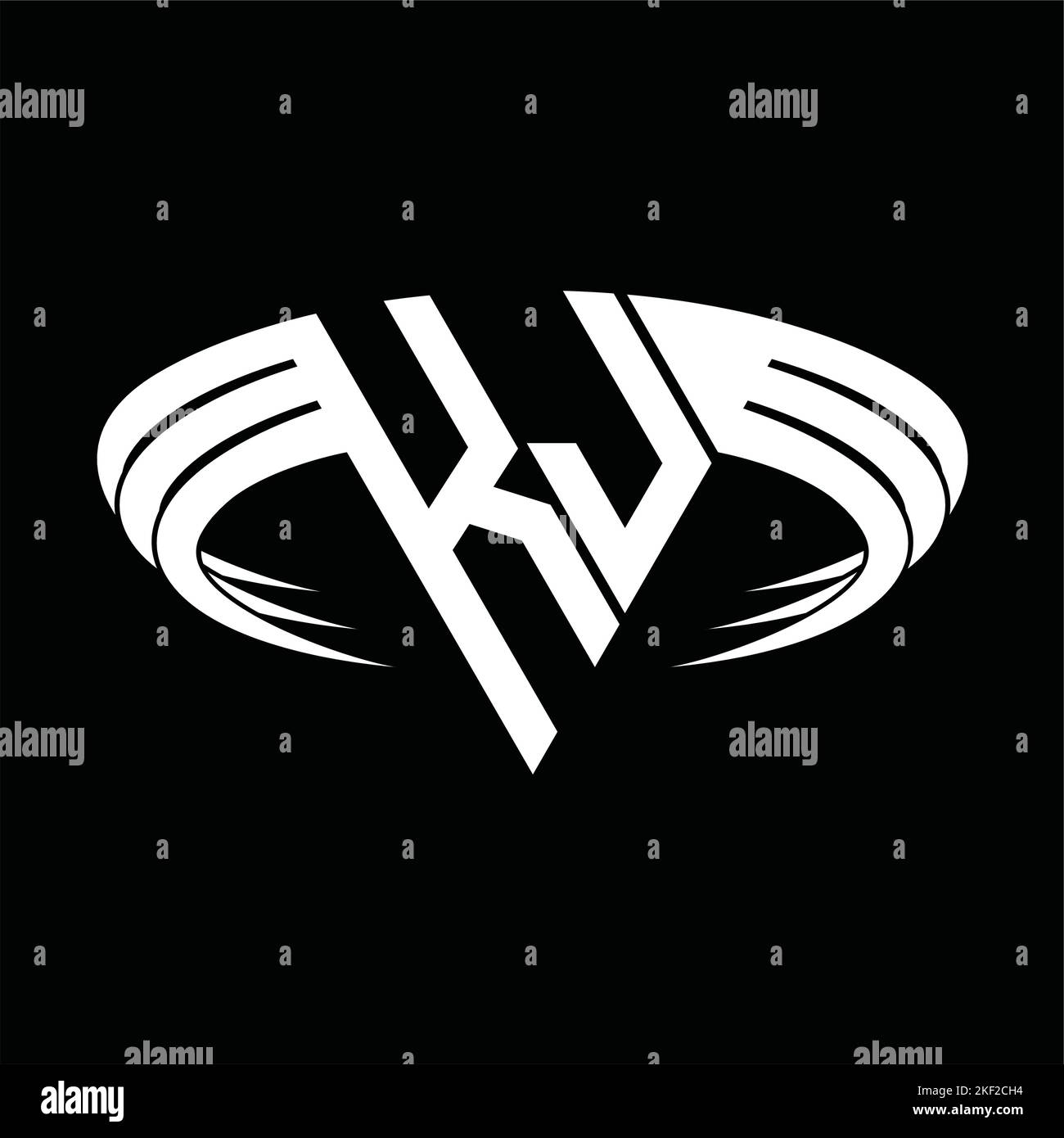 KJ Logo letter monogram with triangle slice shape design template Stock ...