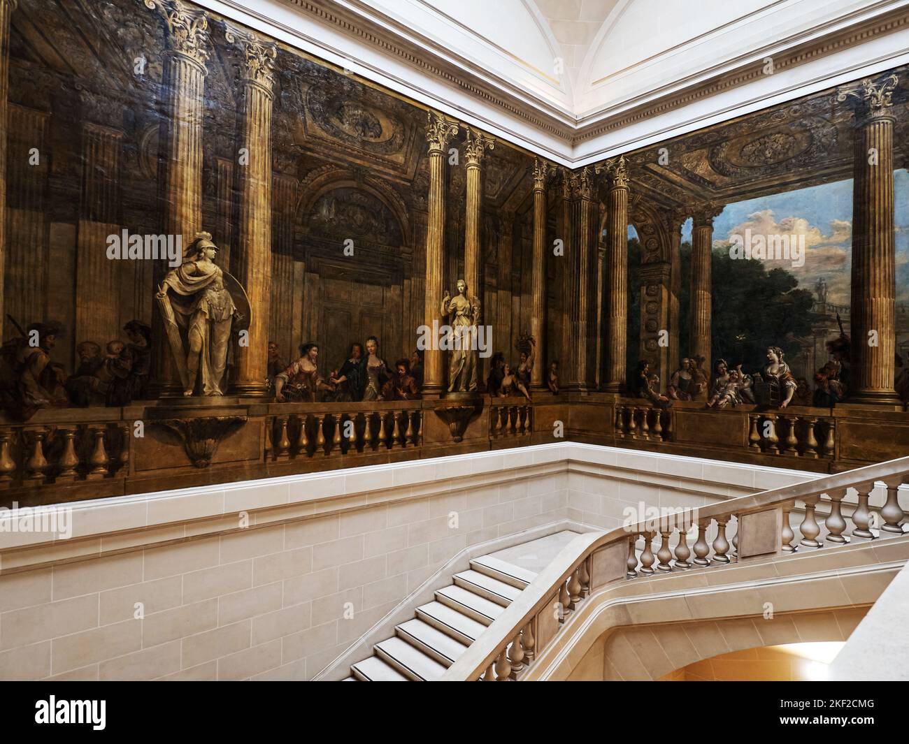 Gorgeous staircase in an old mansion in Paris. The luxury of a bygone ...
