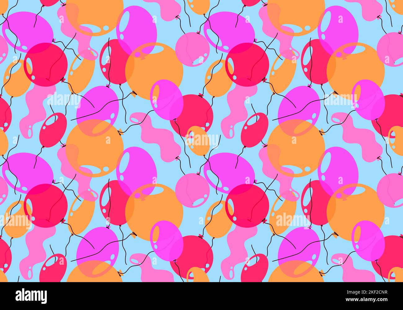 Festive cartoon seamless balloons pattern for wrapping paper and ...
