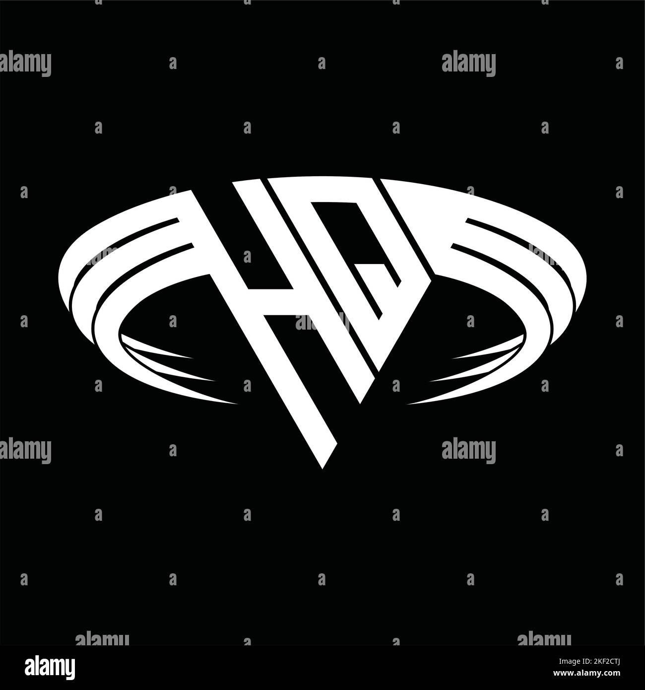 Hq Logo Letter Monogram With Triangle Slice Shape Design Template Stock Vector Image Art Alamy