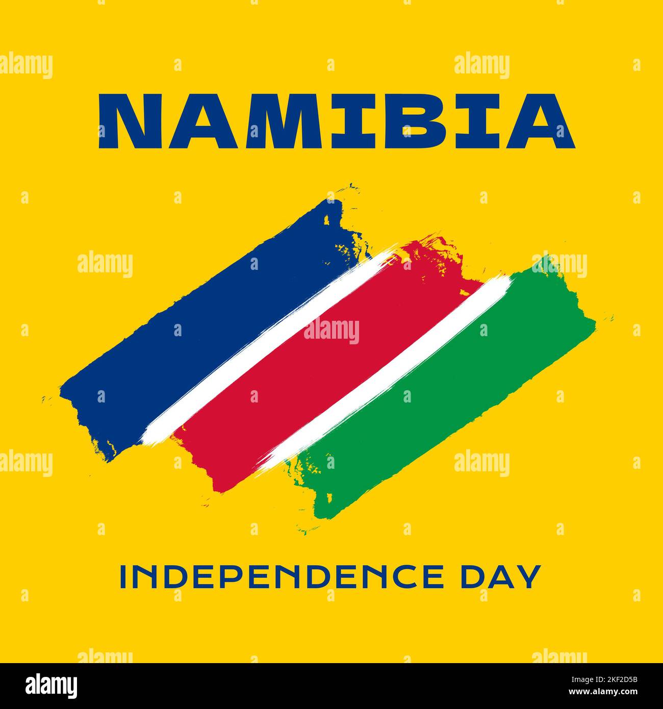 Composition of namibia independence day text over blue, red, green and yellow background Stock Photo