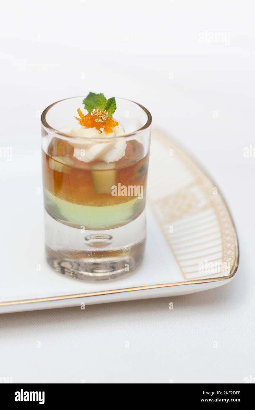 Small dessert in glass Stock Photo
