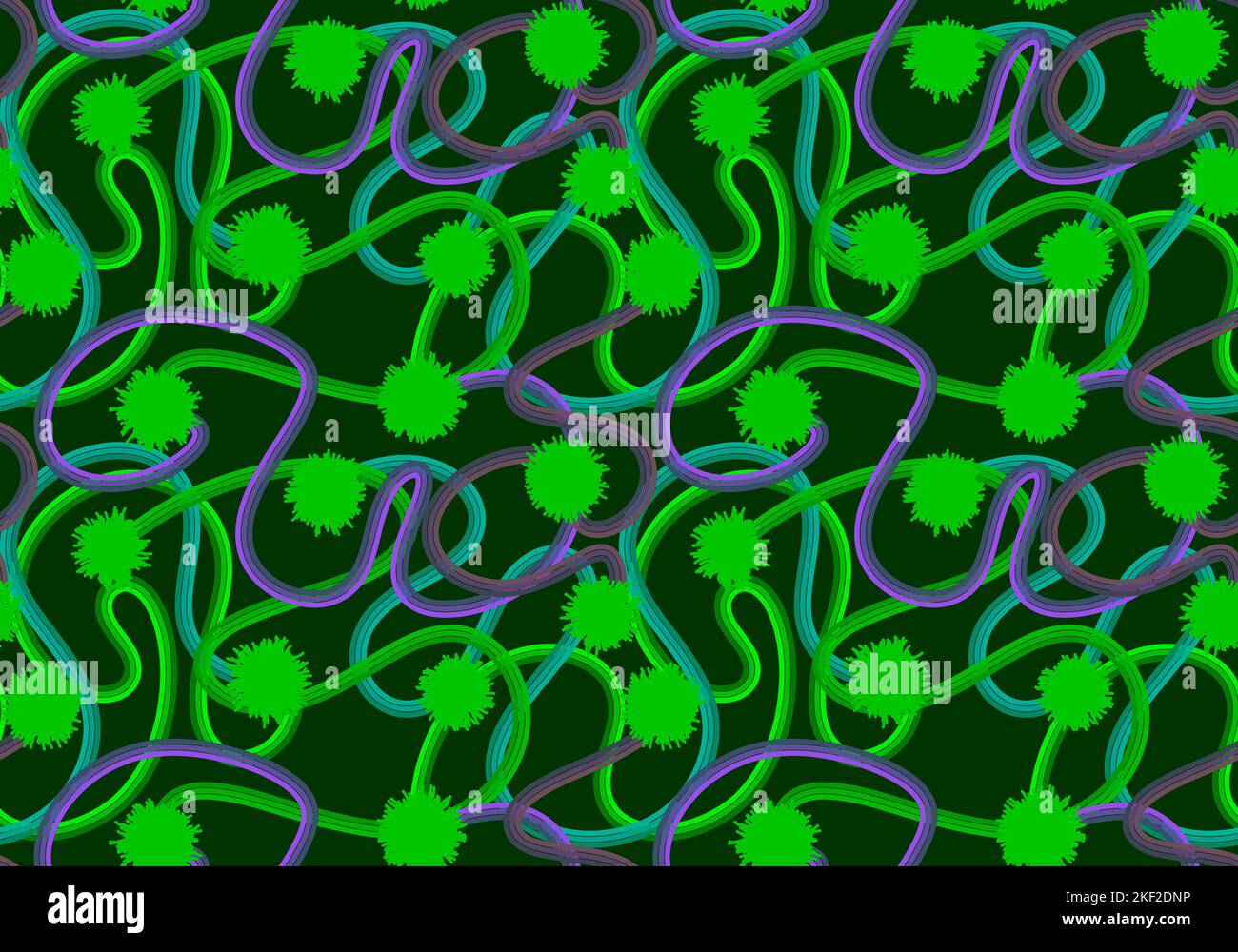 Cartoon ribbons seamless fluffy objects and stickers pattern for