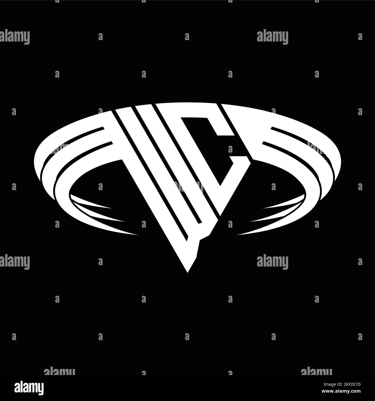 WC Logo letter monogram with triangle slice shape design template Stock ...