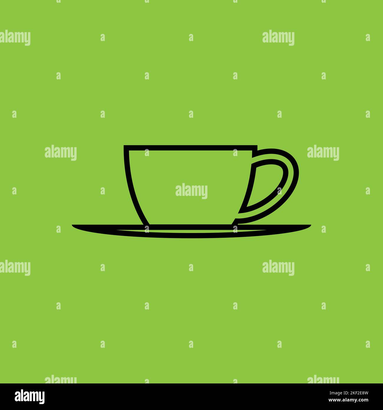 Coffee Cup icon isolated on Green Background. Cafe Concept. - Vector . Vector illustration Stock Vector