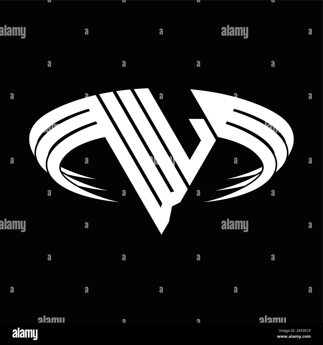 WL Logo letter monogram with triangle slice shape design template Stock ...