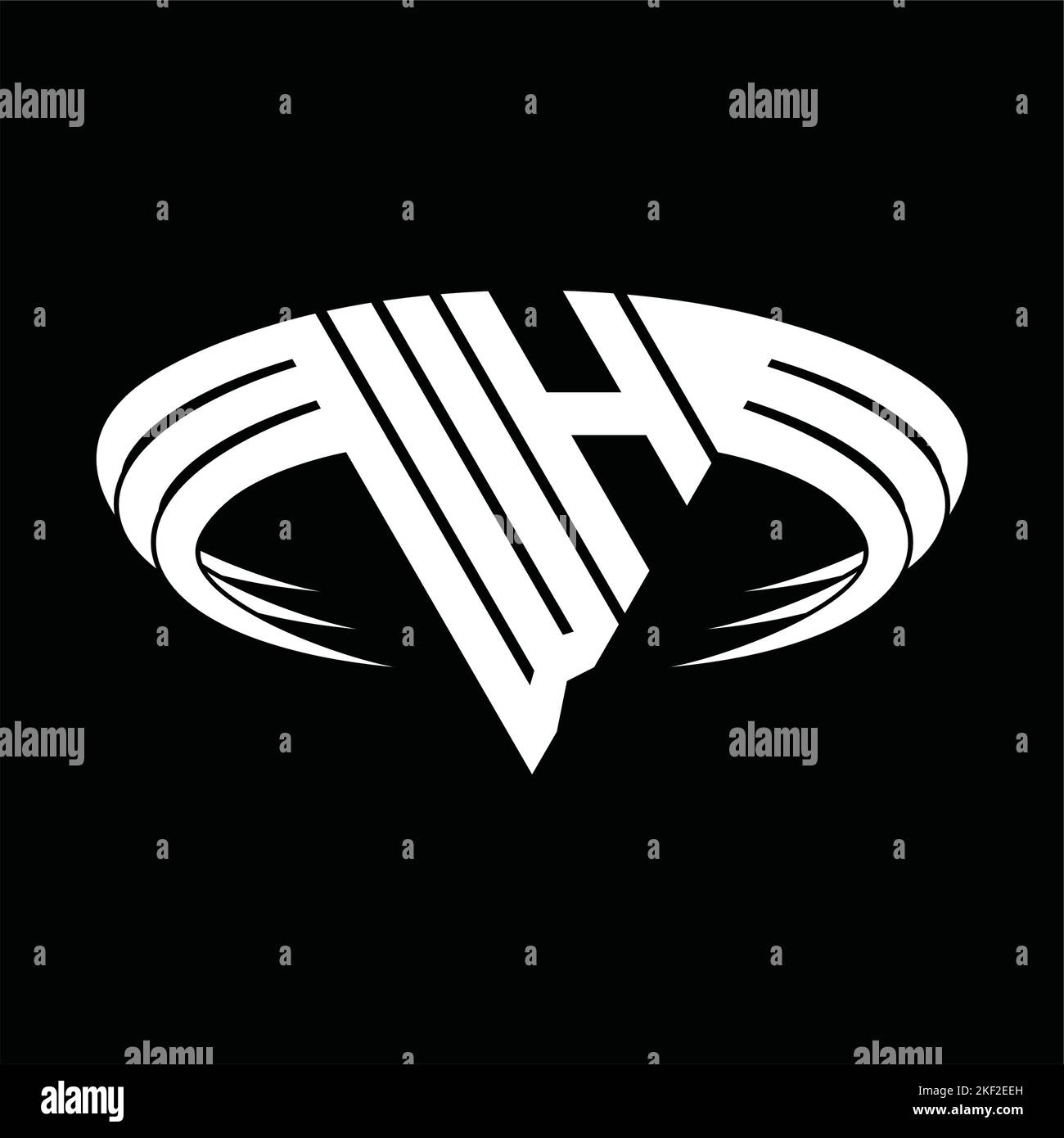 WH Logo letter monogram with triangle slice shape design template Stock ...