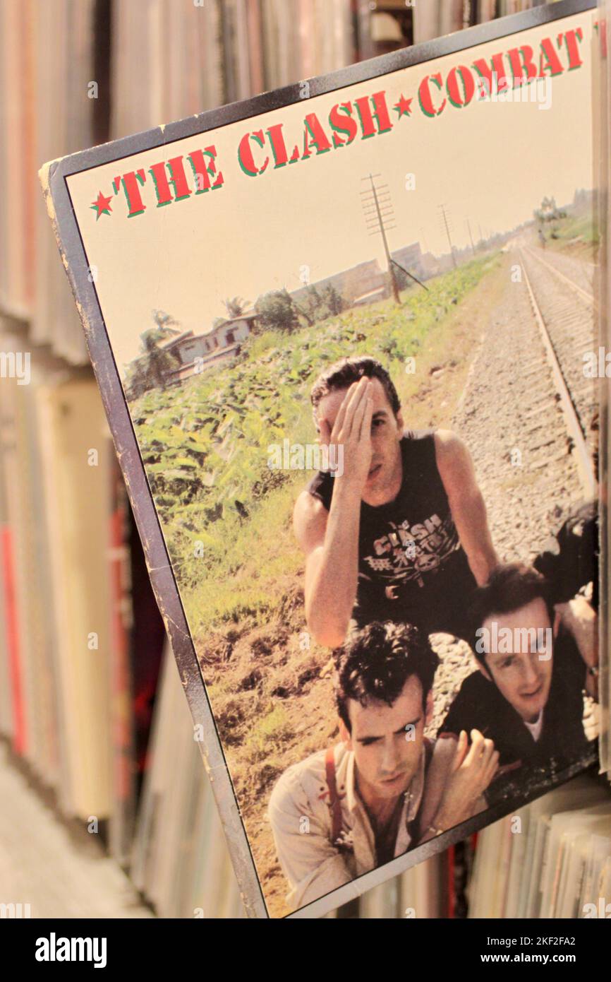The Clash Album Combat Rock on vinyl format Stock Photo