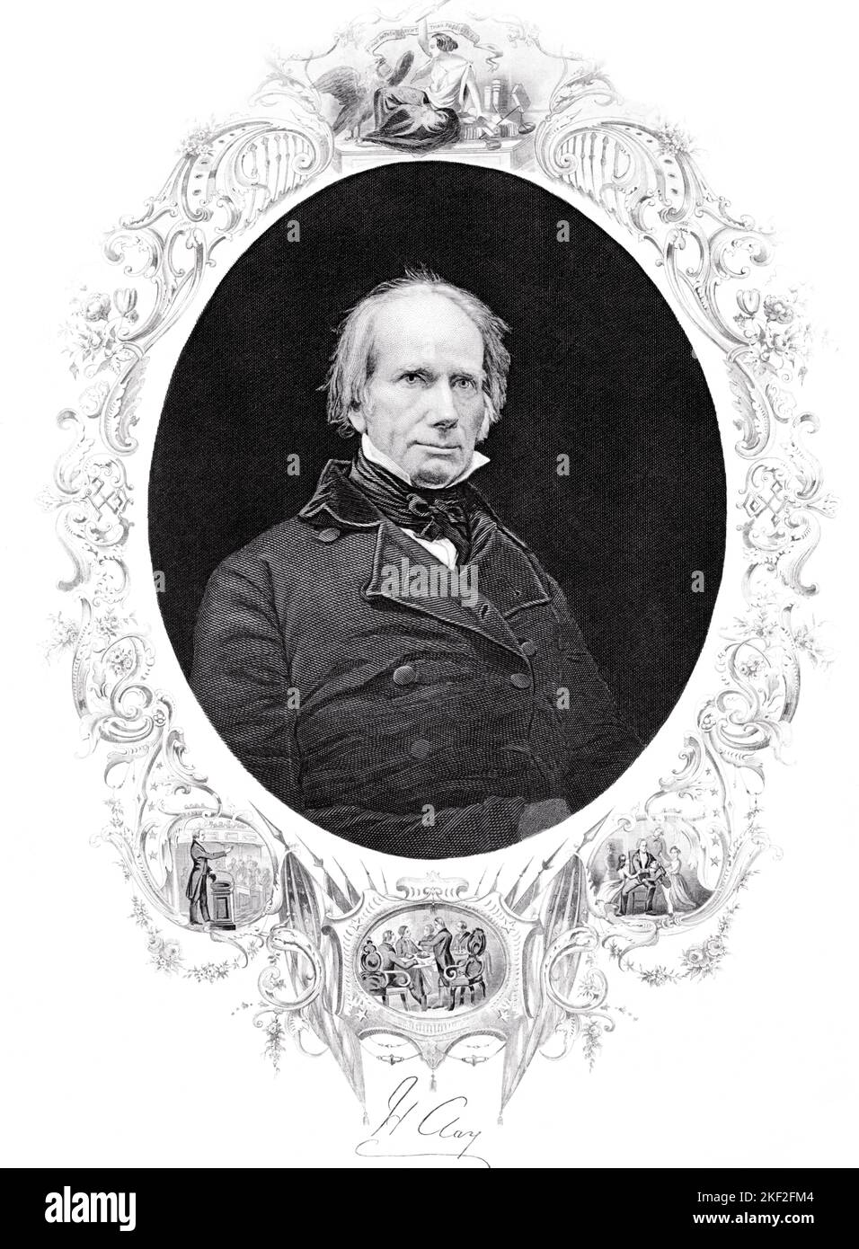 1830s PORTRAIT AMERICAN STATESMAN HENRY CLAY CALLED THE GREAT COMPROMISER SERVED SENATOR & JOHN QUINCY ADAMS’ SECRETARY OF STATE - q51038 CPC001 HARS LEADERSHIP POWERFUL SENATE WHIG OCCUPATIONS POLITICS SERVED KENTUCKY KY HELPED QUINCY SECRETARY OF STATE 1830s ATTORNEY CONGRESSMAN REPRESENTED STATESMAN BLACK AND WHITE HENRY OLD FASHIONED SENATOR Stock Photo