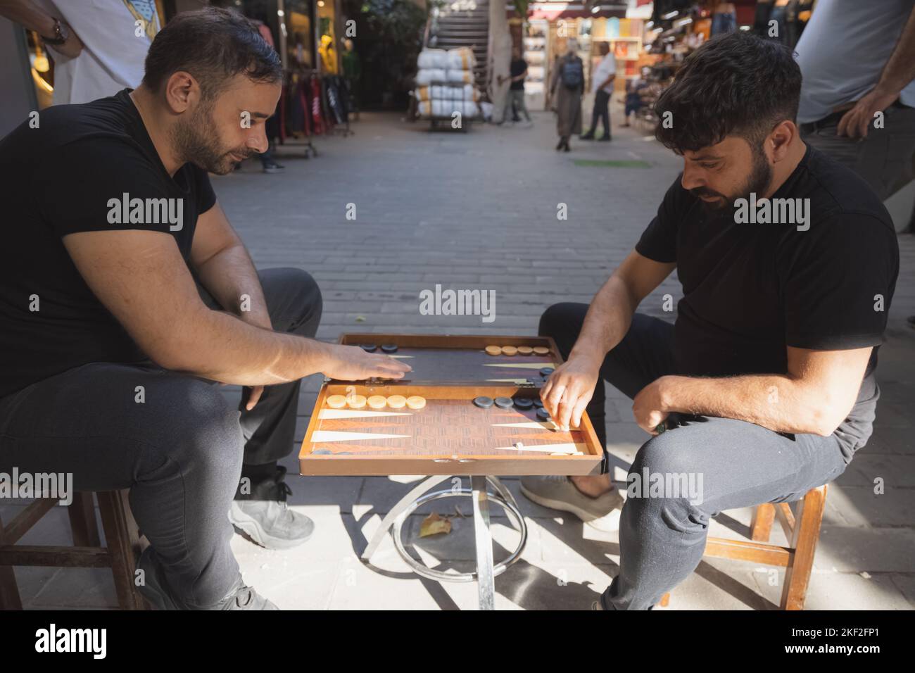 Istanbul, Turkey October 1 2022 Two Turkish men on the streets of