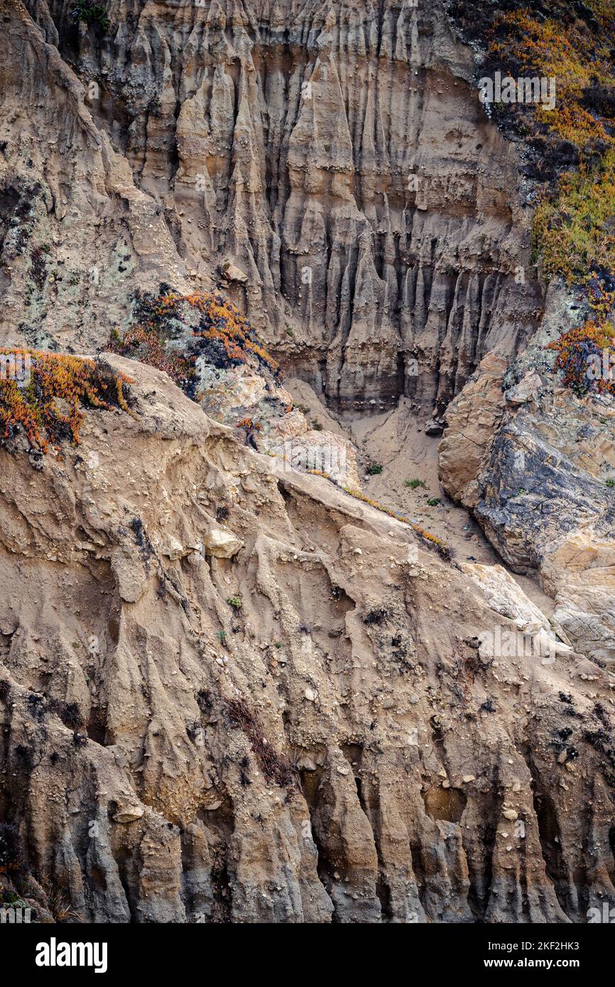 Textures of erosion on the big sur coast Stock Photo Alamy