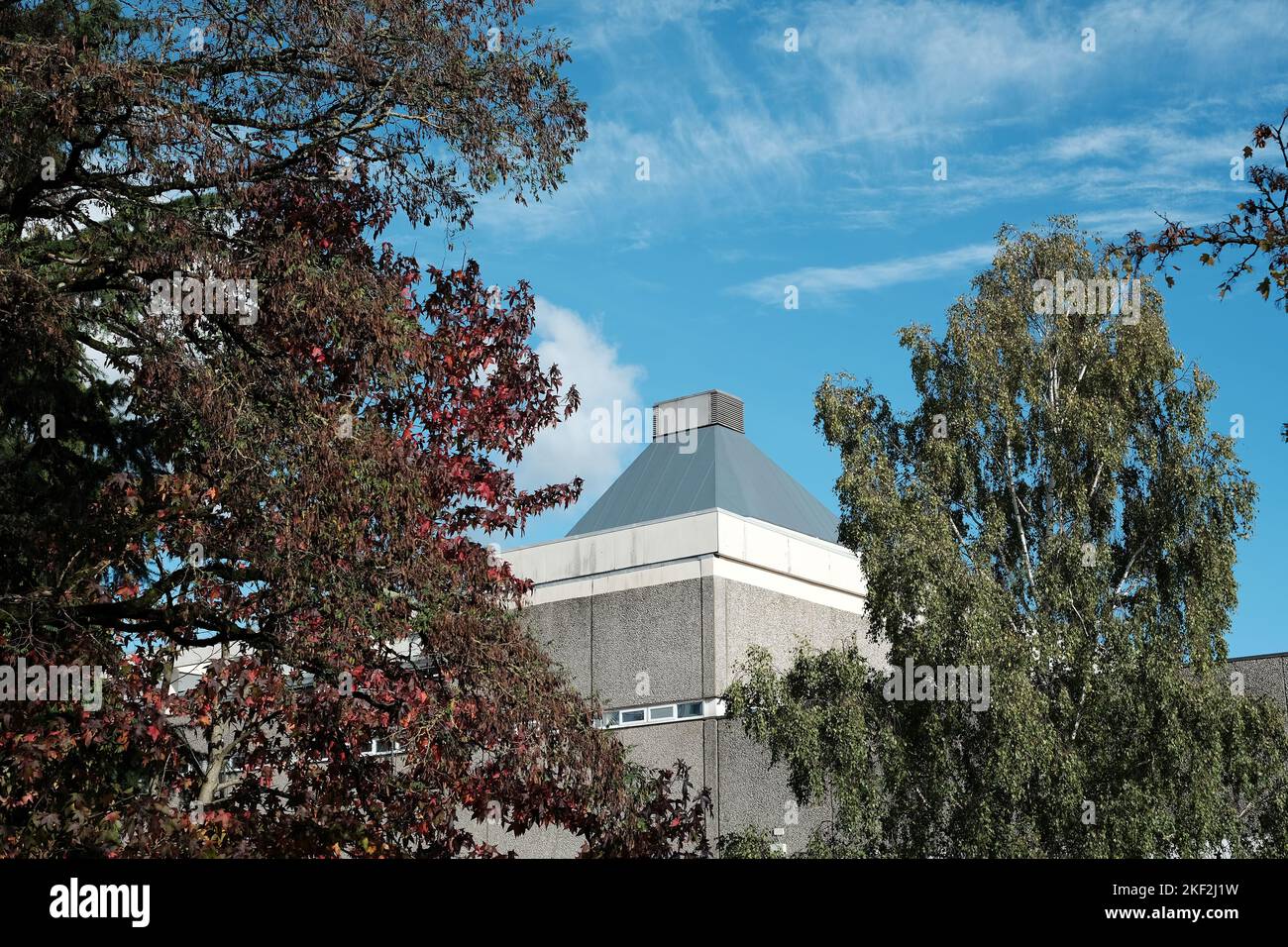 Autumnal images of central Cwmbran town in South Wales, UK. Stock Photo