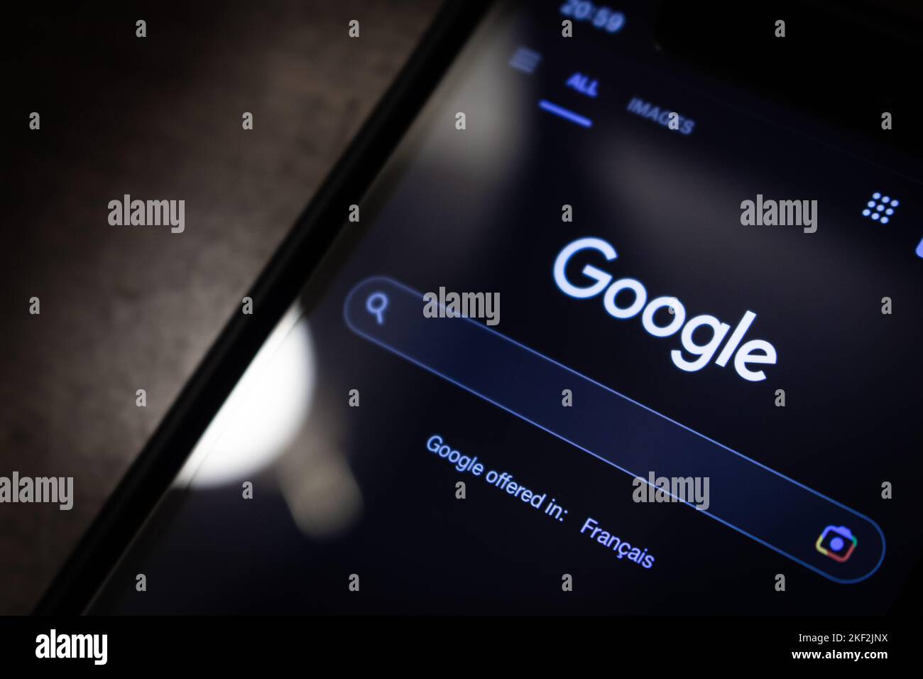 Vancouver, CANADA Oct 17 2022 Closeup logo of website on