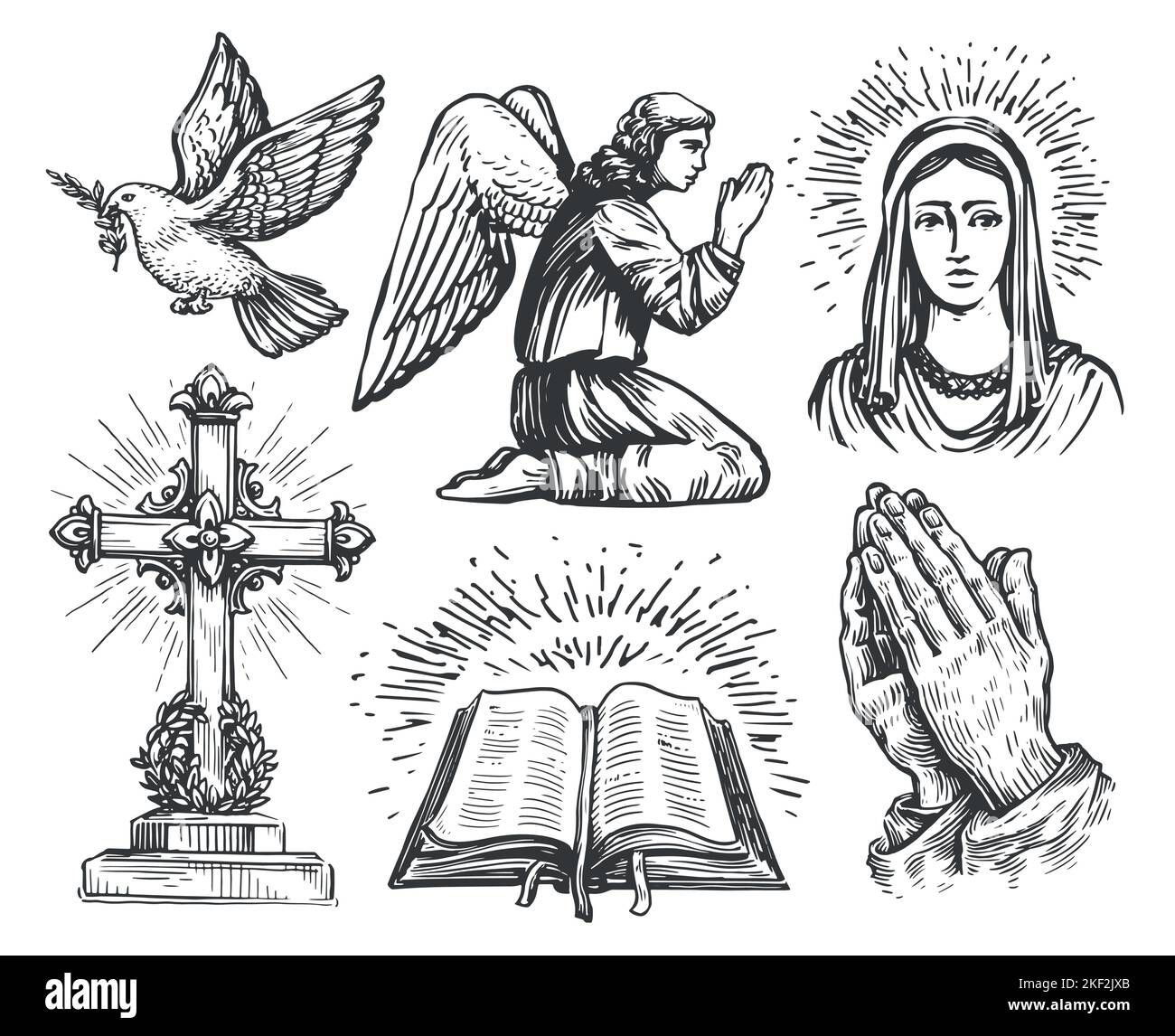 Religion Symbols Black And White Stock Photos Images Alamy