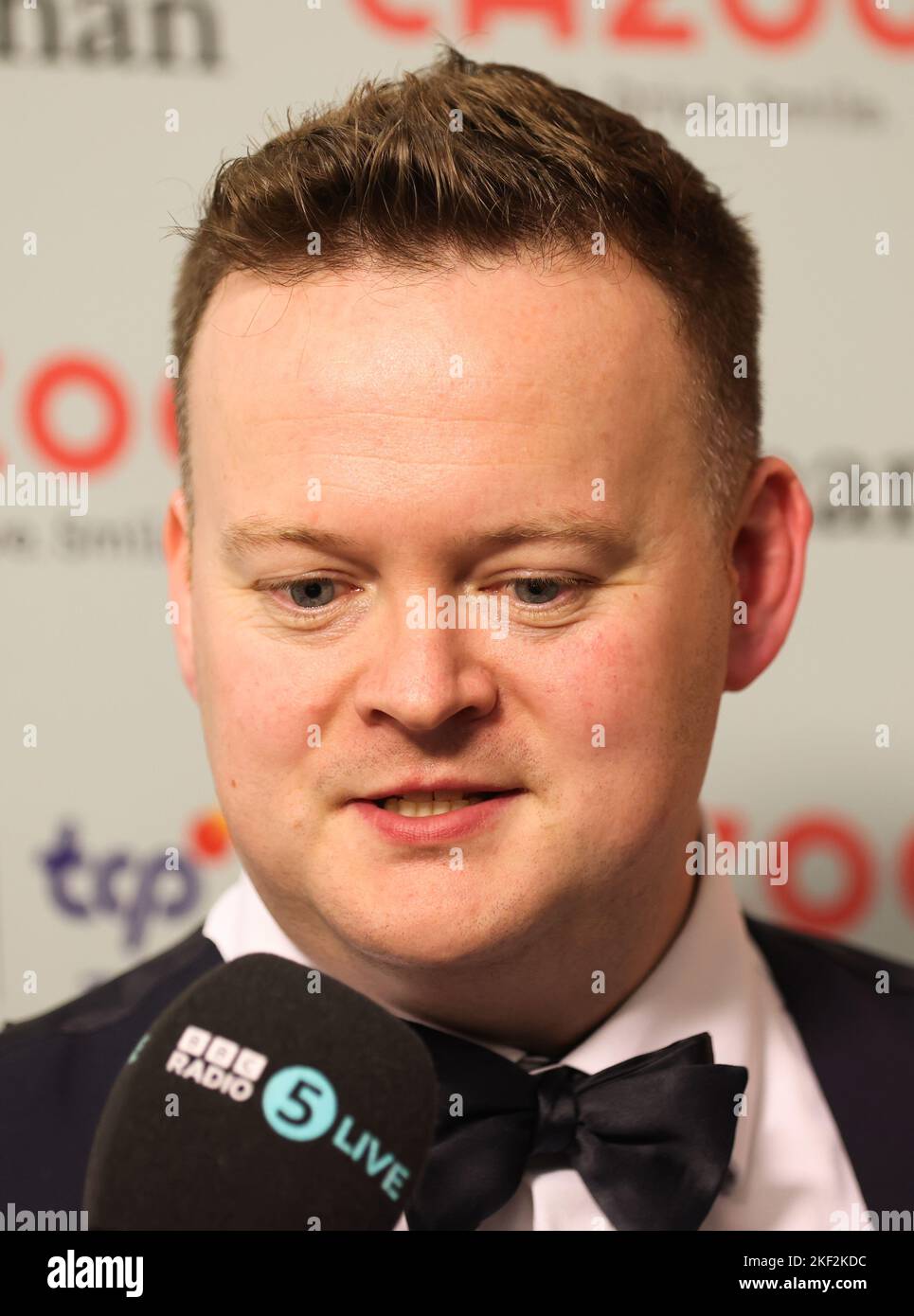England’s Shaun Murphy is interviewed following victory on day four of