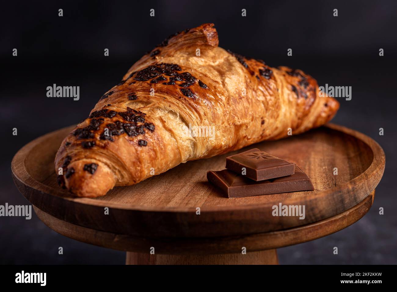 Macro food photography of croissant, chocolate Stock Photo Alamy