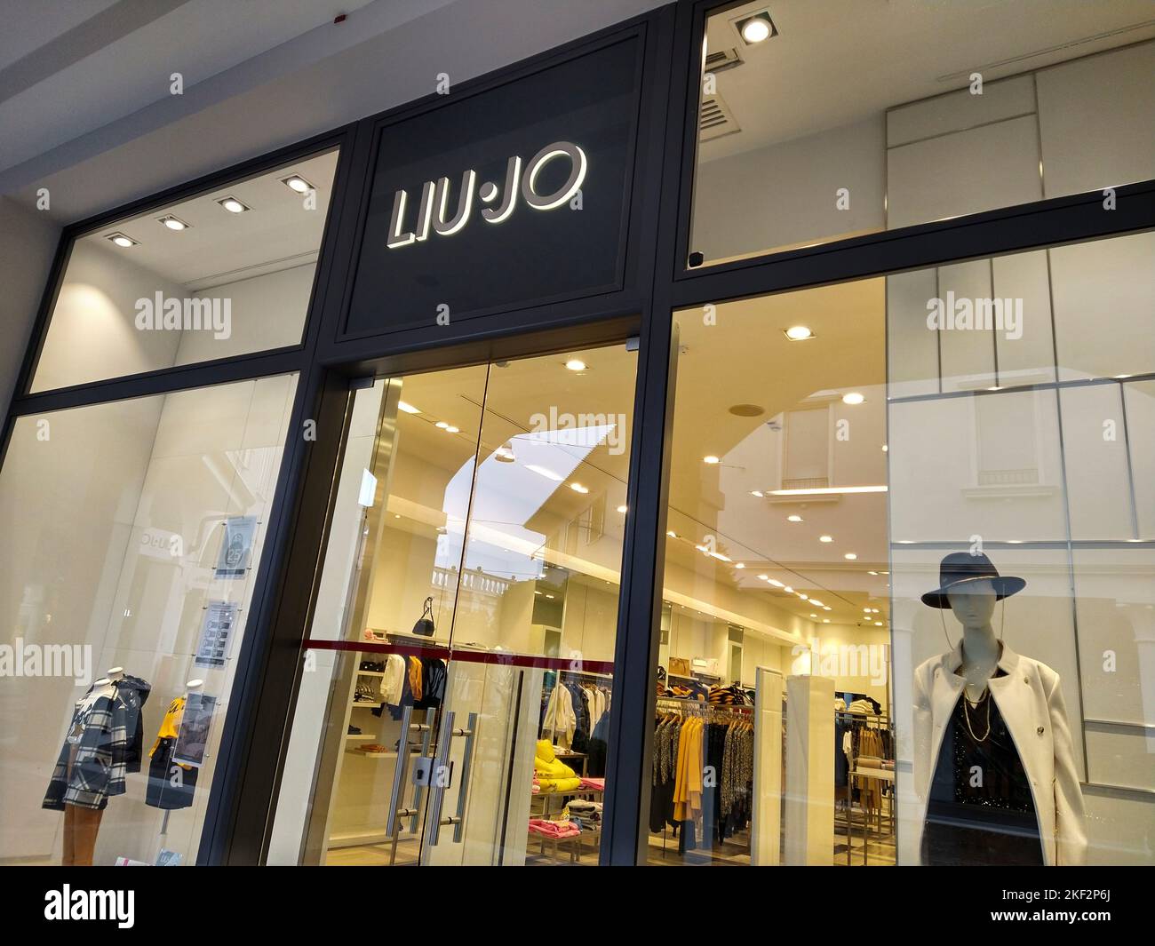 In a shopping center in the city of Mantua, a mega store of the famous LIU JO brand Stock Photo