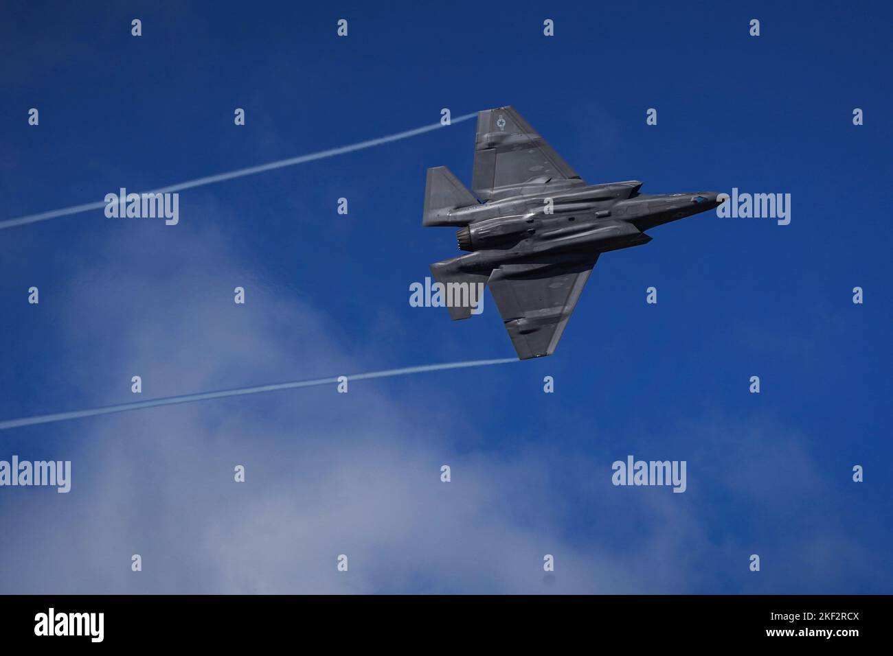 An F 35 Lightning II Flies At The Blue Angels Homecoming Air Show At an-f-35-lightning-ii-flies-at-the-blue-angels-homecoming-air-show-at