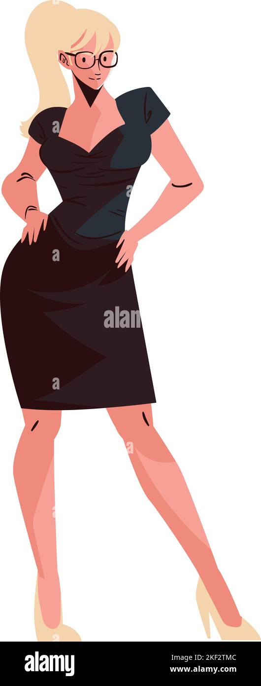 blonde woman with glasses Stock Vector Image & Art - Alamy