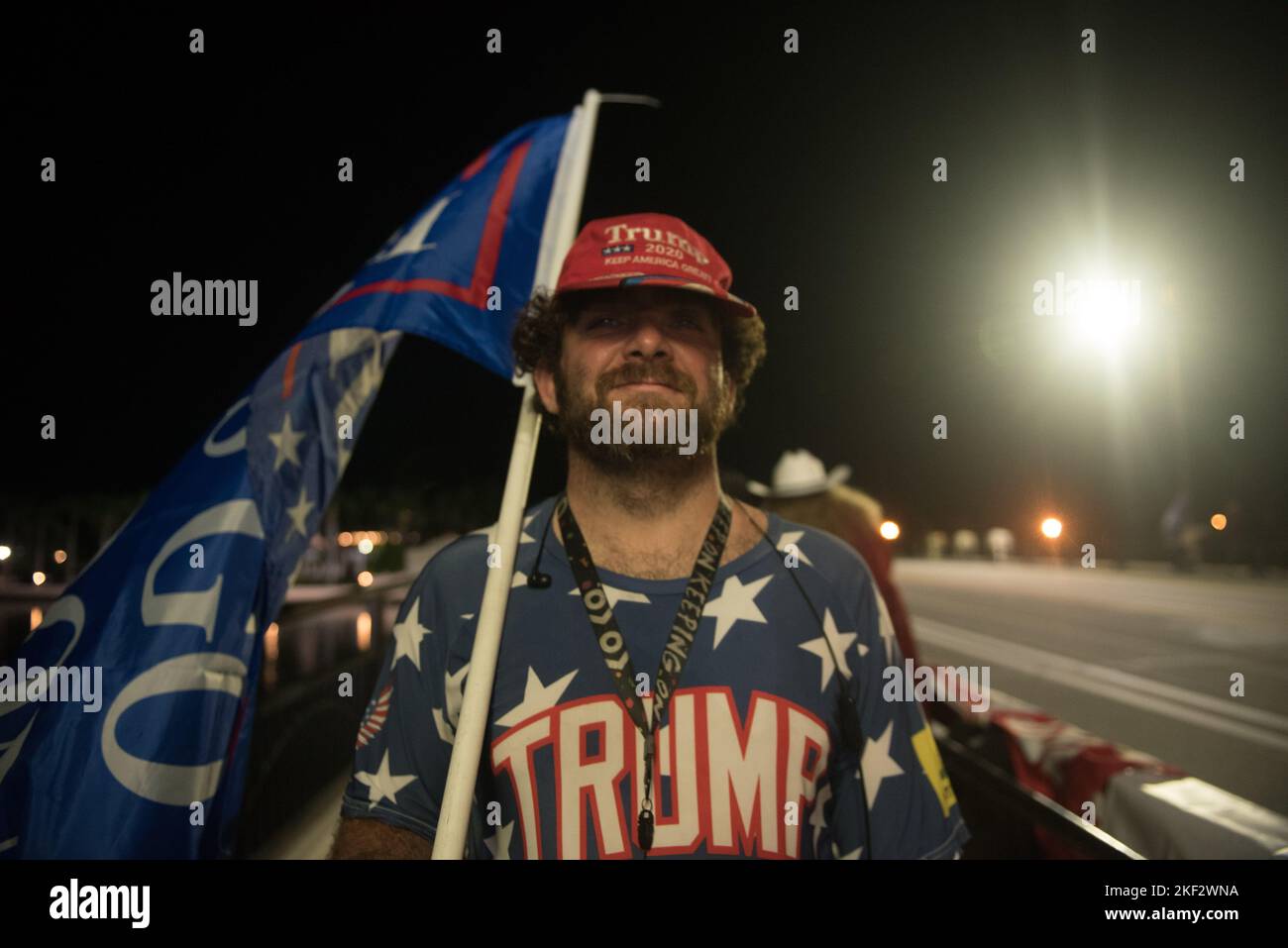 West Palm Beach, Florida, USA. 15th Nov, 2022. Supporters gather outside of Mar-A-Lago as Former President Donald J. Trump makes an announcement at Mar-a-Lago in West Palm Beach (Credit Image: © Orit Ben-Ezzer/ZUMA Press Wire) Credit: ZUMA Press, Inc./Alamy Live News Stock Photo