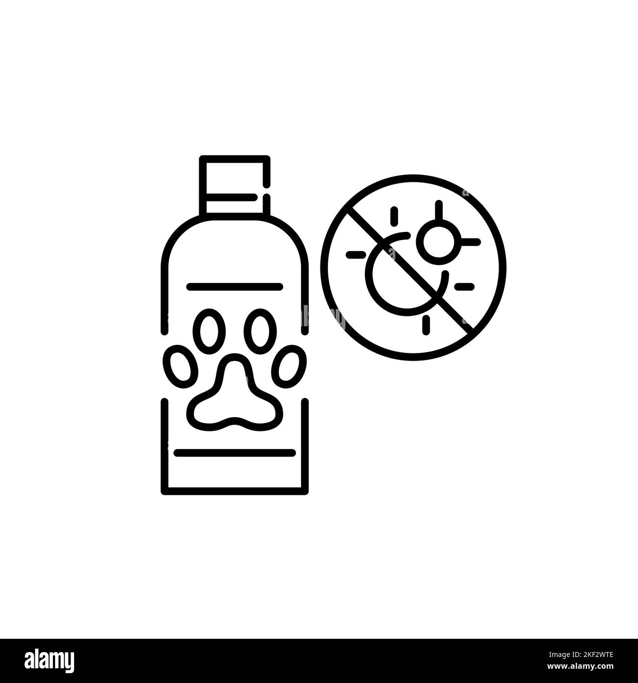 Anti flea pet shampoo. Pixel perfect, editable stroke icon Stock Vector