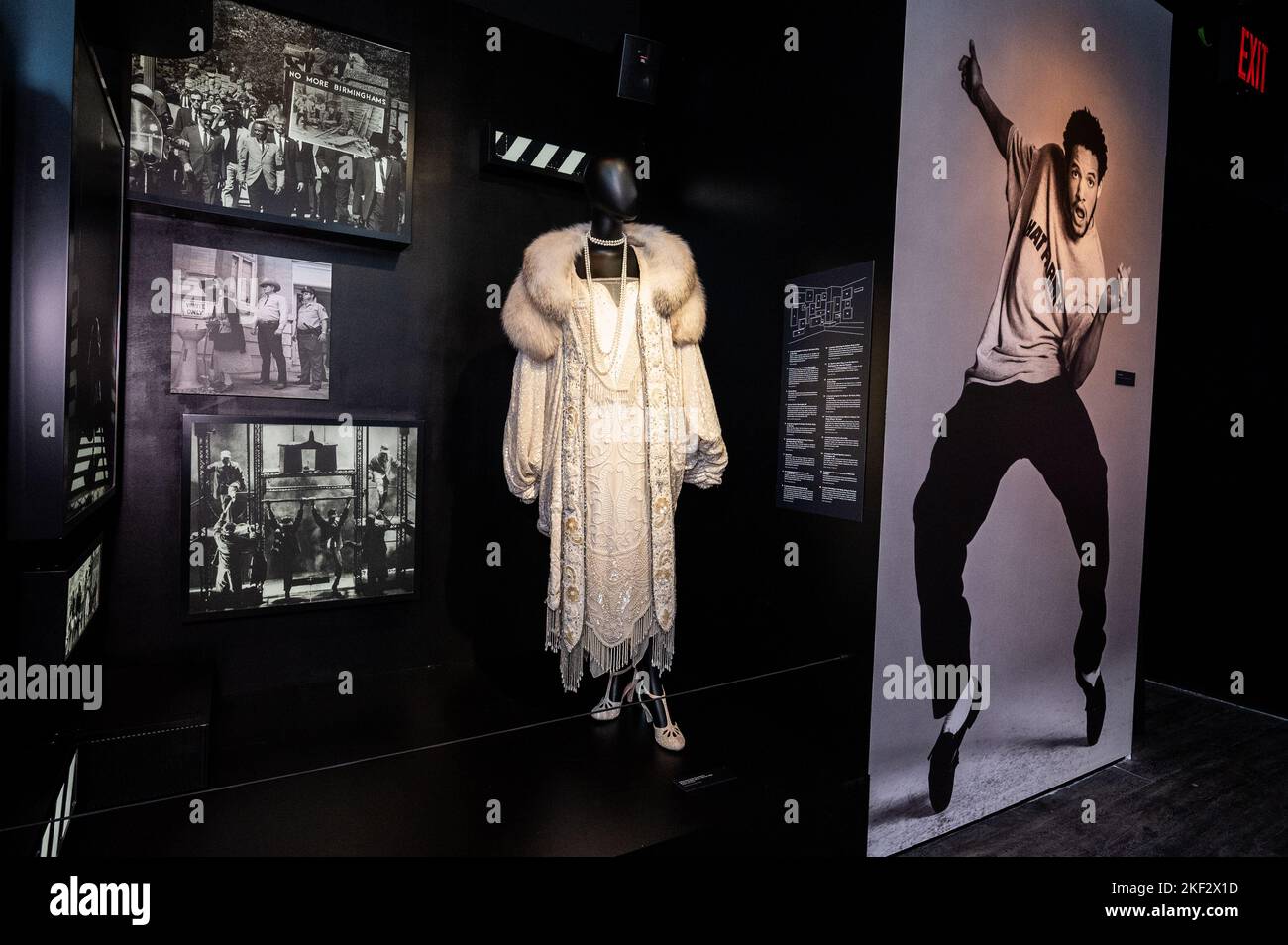 New York, United States. 15th Nov, 2022. A display about black artists on Broadway at the Museum of Broadway in New York City. Credit: SOPA Images Limited/Alamy Live News Stock Photo