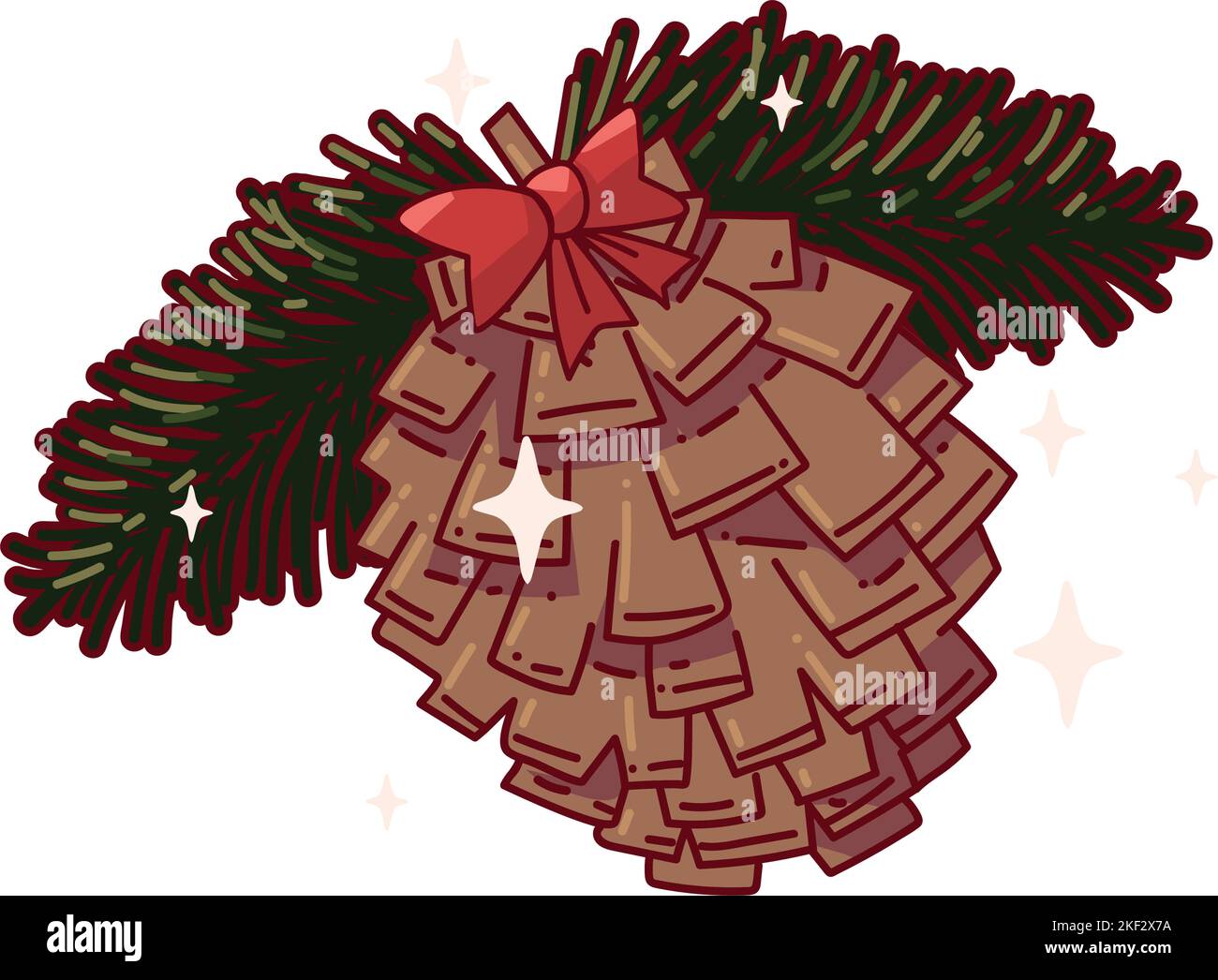 pine cone and branch christmas Stock Vector Image & Art - Alamy