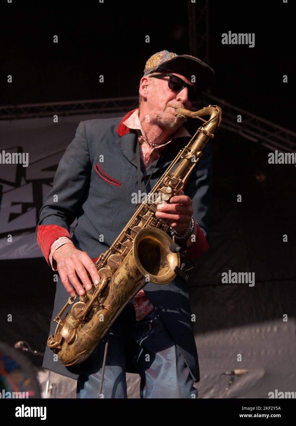 Nik Turner performing with Space Ritual at Weyfest, 2011 Stock Photo