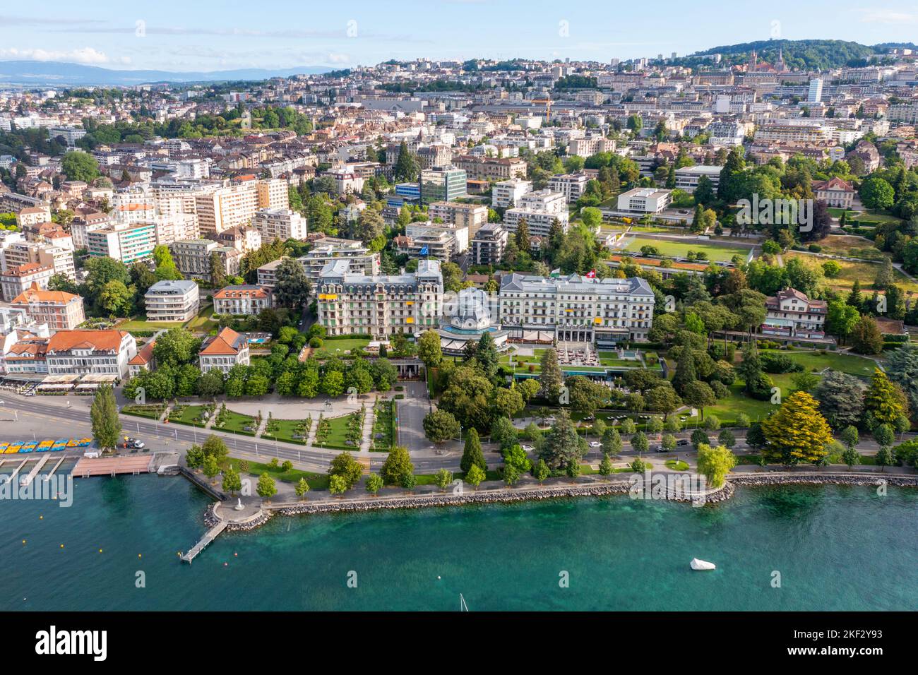 Hôtel Beau-Rivage Palace, Lausanne, Switzerland Stock Photo