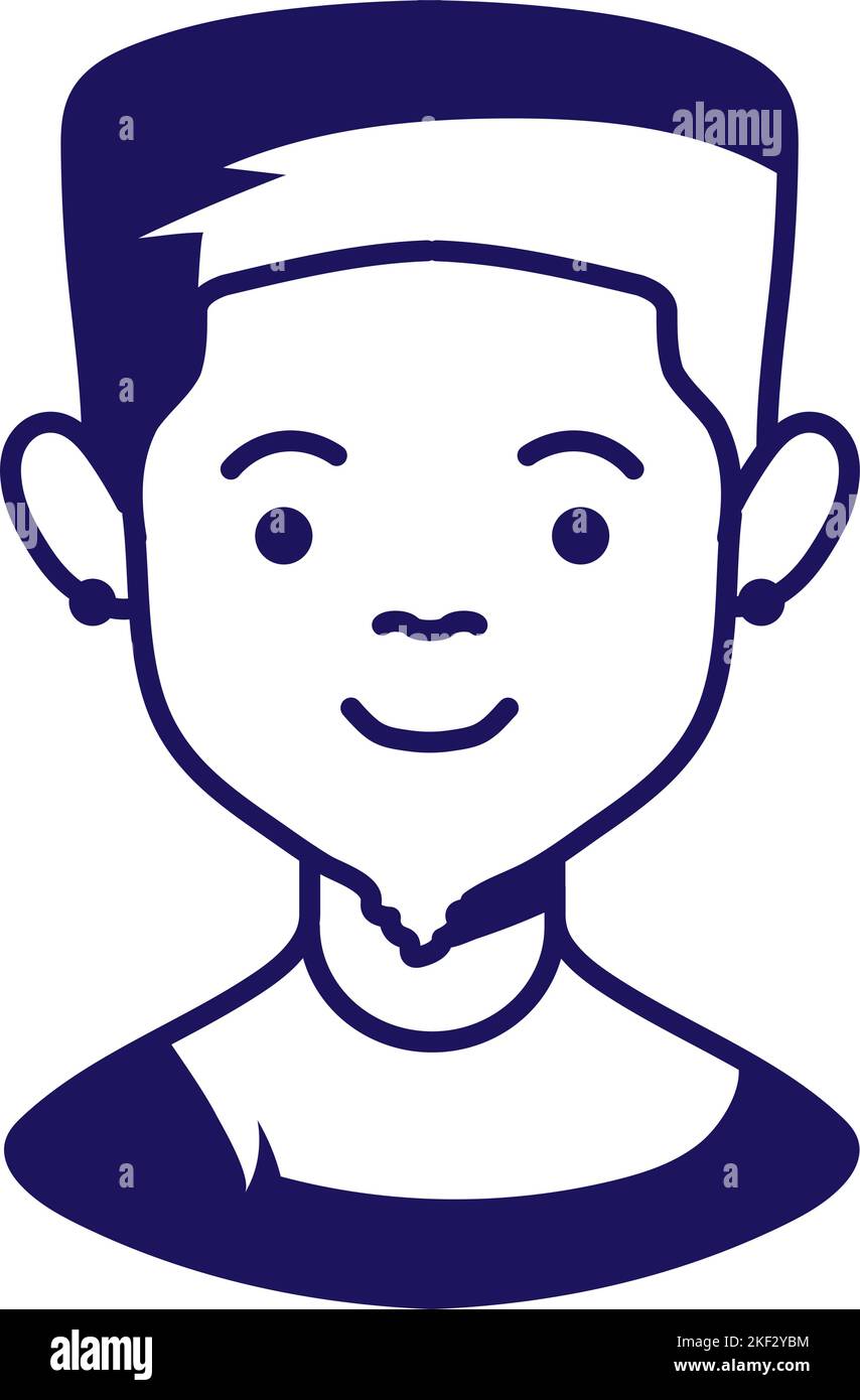 boy character line style Stock Vector Image & Art - Alamy