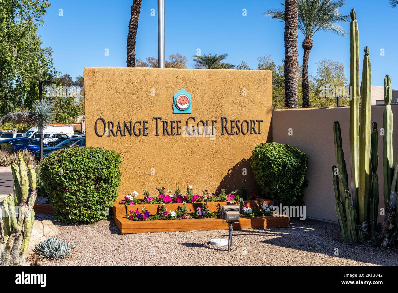 Scottsdale, AZ - Nov. 14, 2022: Orange Tree Golf Resort is one of Shell Vacations Club vacation ownership resorts. Stock Photo