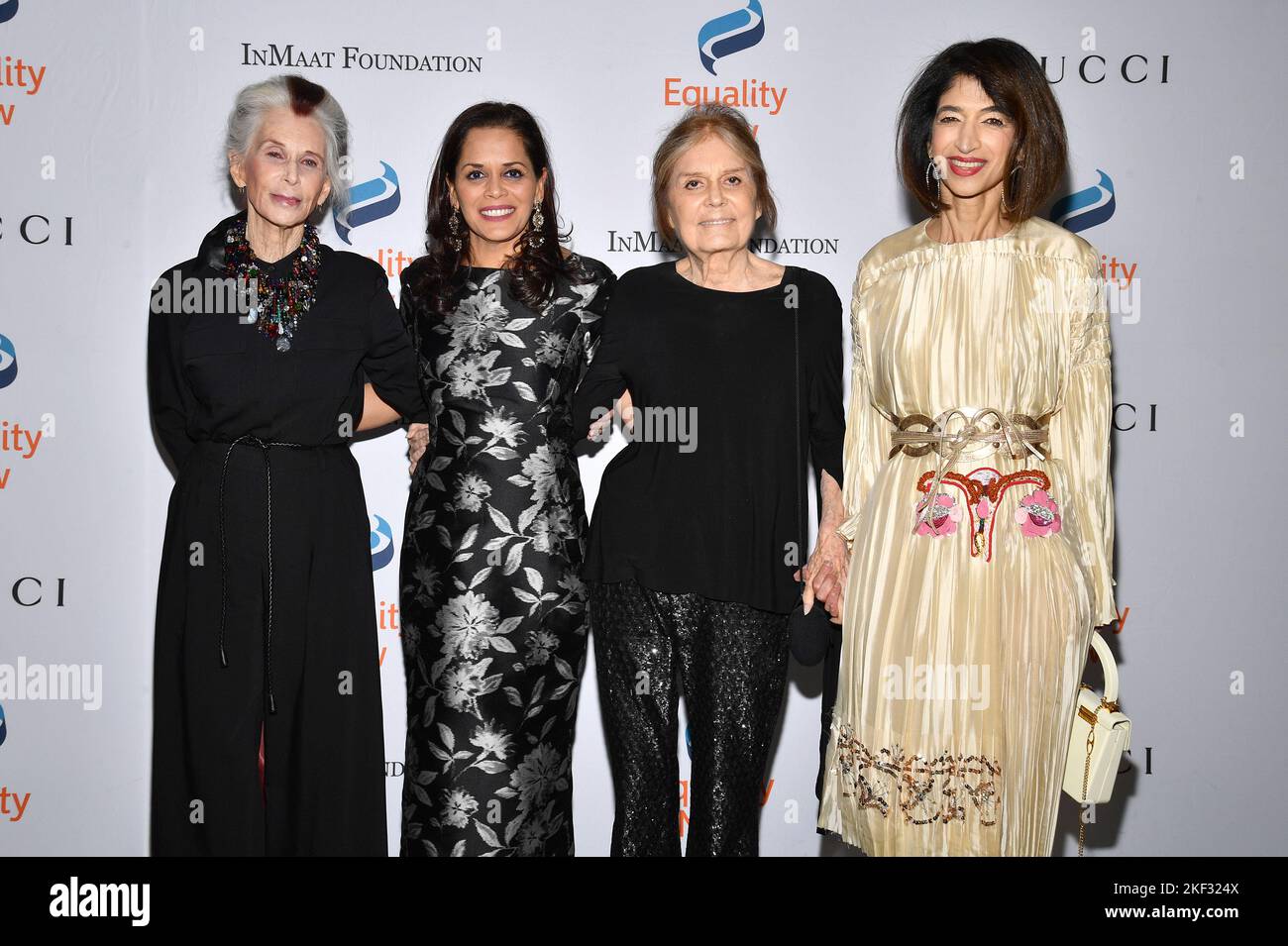 (LR) Katherine MacKinnon, Mona Sinha, Gloria Steinem, and Yasmeen
