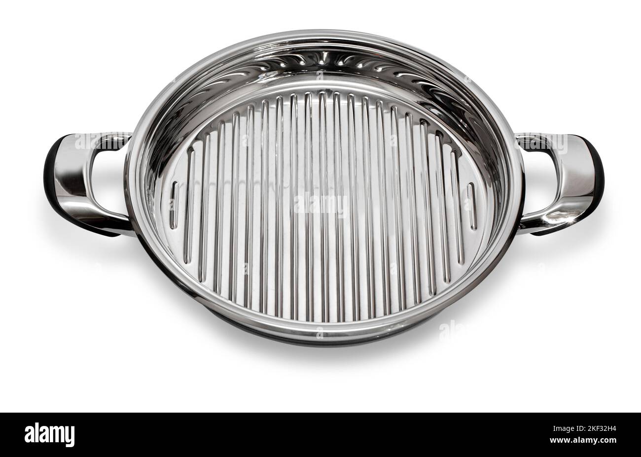 Stainless steel Grill pan isolated on white with clipping path Stock