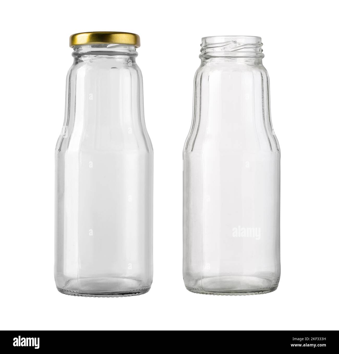 Set of empty glass bottles isolated on white Stock Photo Alamy