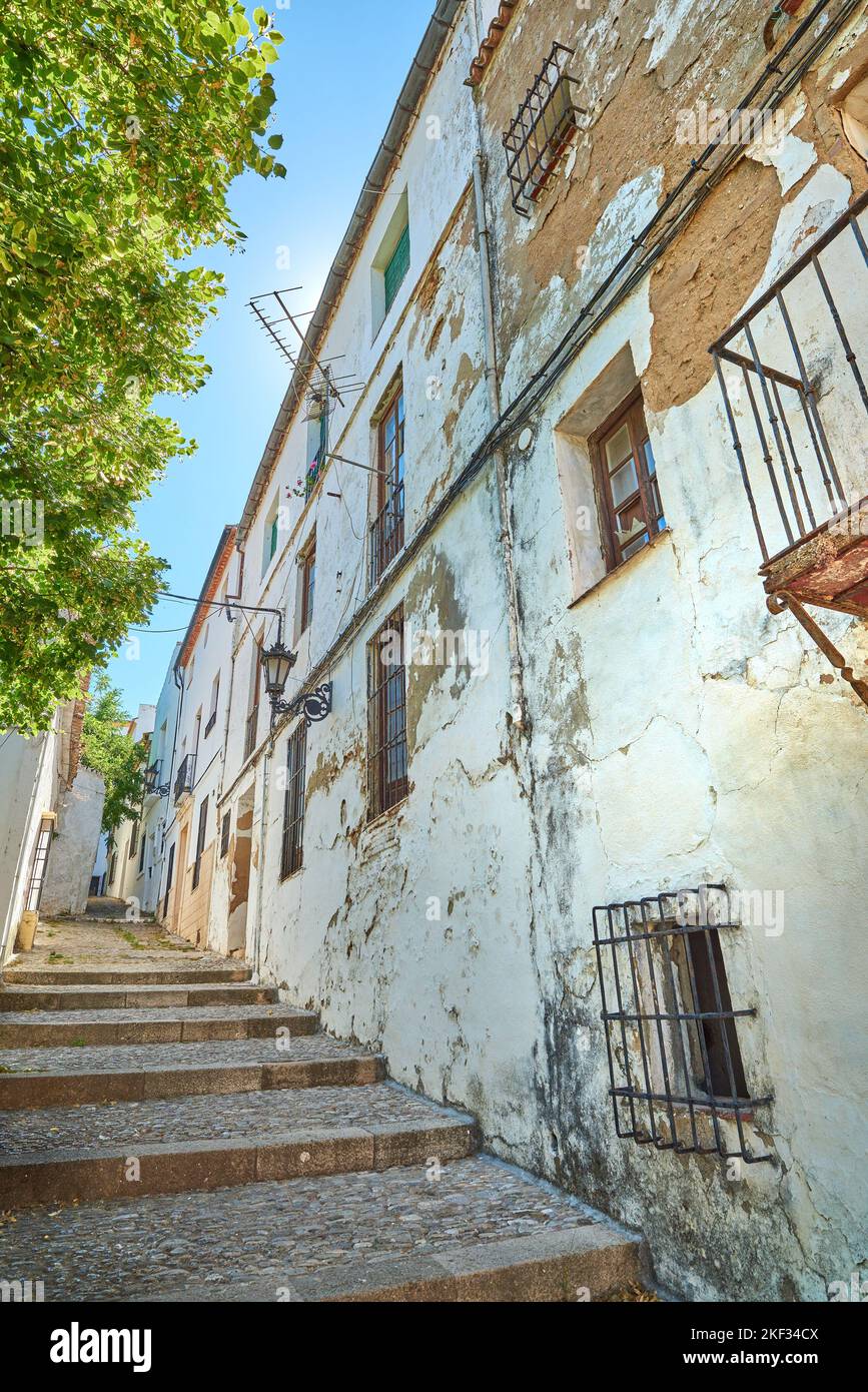 Ronda - the ancient city of Ronda, Andalusia. Abandoned public houses of the ancient city of Ronda, Andalusia, Spain. Stock Photo