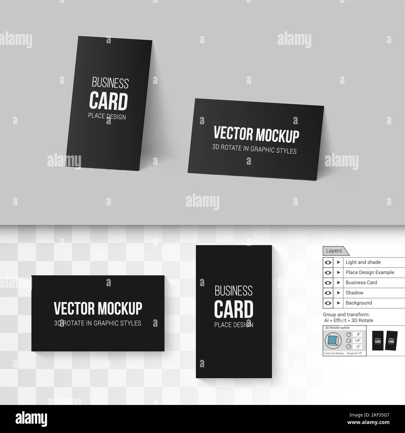 Black Business Cards Template. Corporate Identity. Branding Mock Up