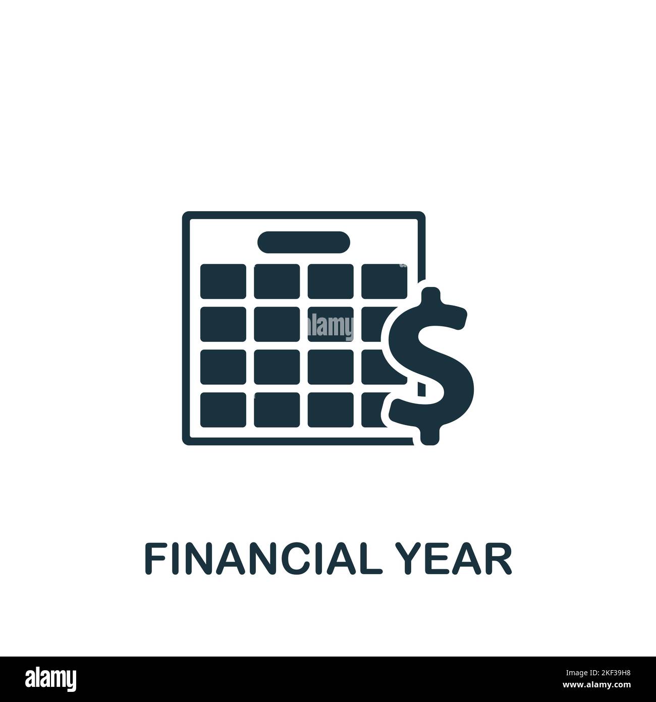 Financial Year icon. Monochrome simple Policy icon for templates, web
