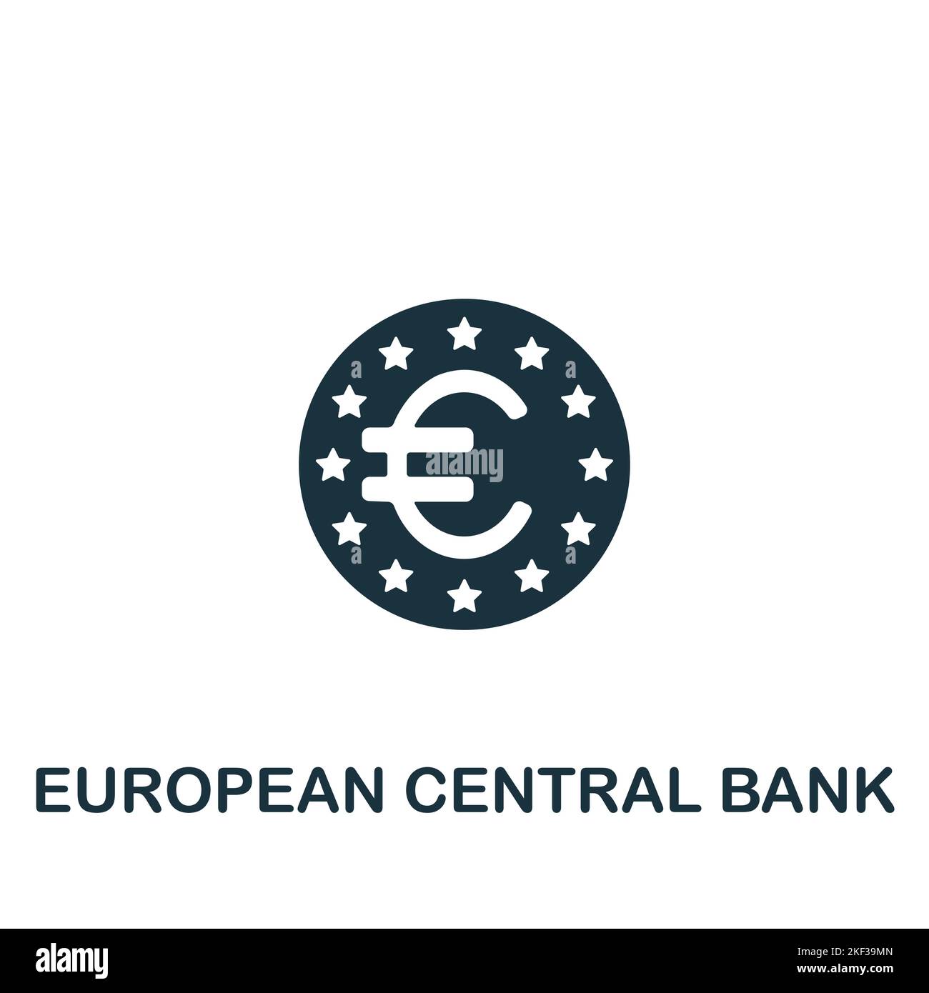 European Central icon. Monochrome simple Policy icon for templates, web design and infographics Stock Vector