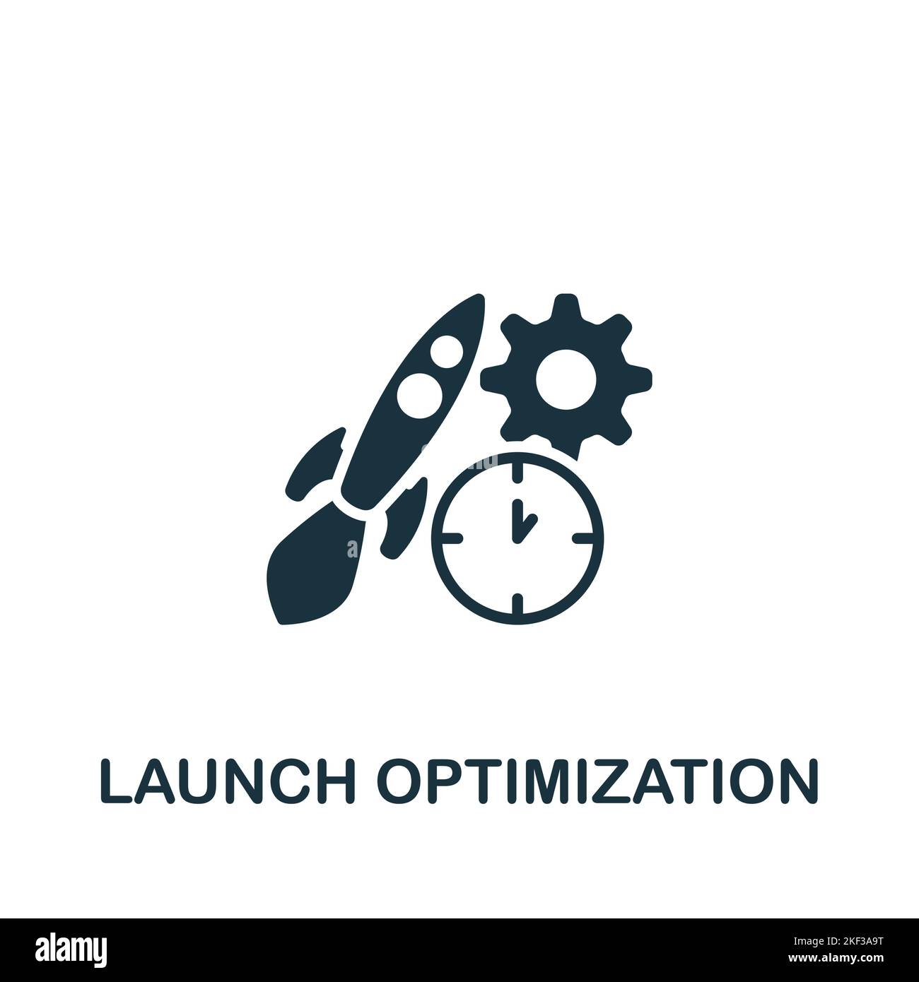 Launch Optimization icon. Monochrome simple Product Management icon for ...