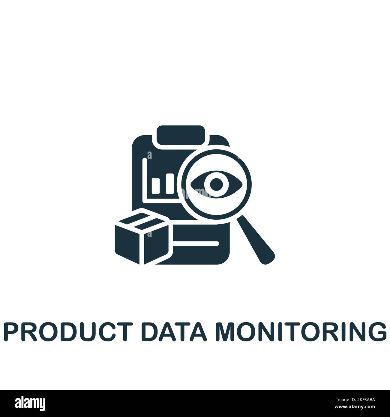 Product Data Monitoring icon. Monochrome simple Product Management icon